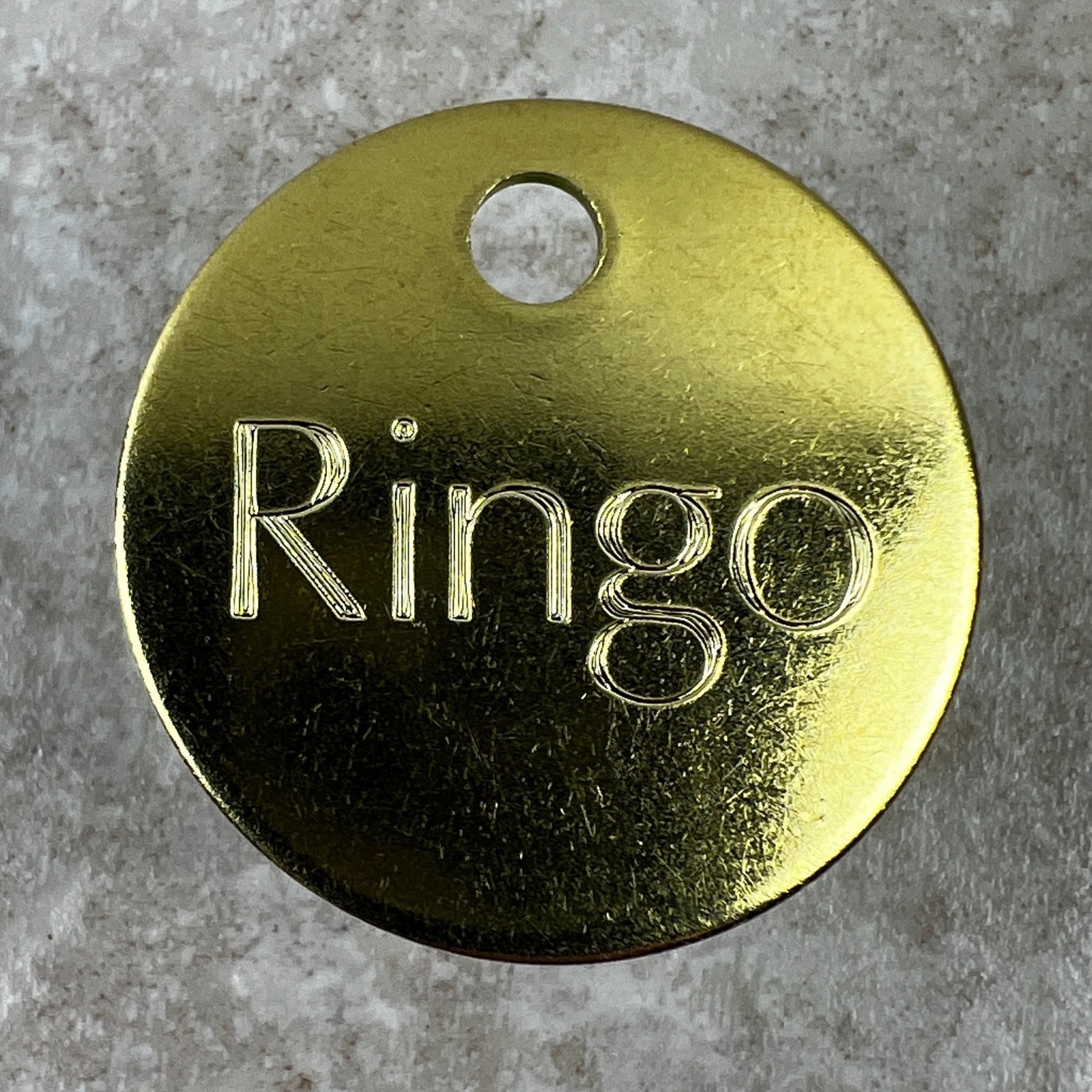 Custom Engraved Dog Tags Personalized Dog Collar Pet ID Tags RUSTIC BRASS CIRCLE