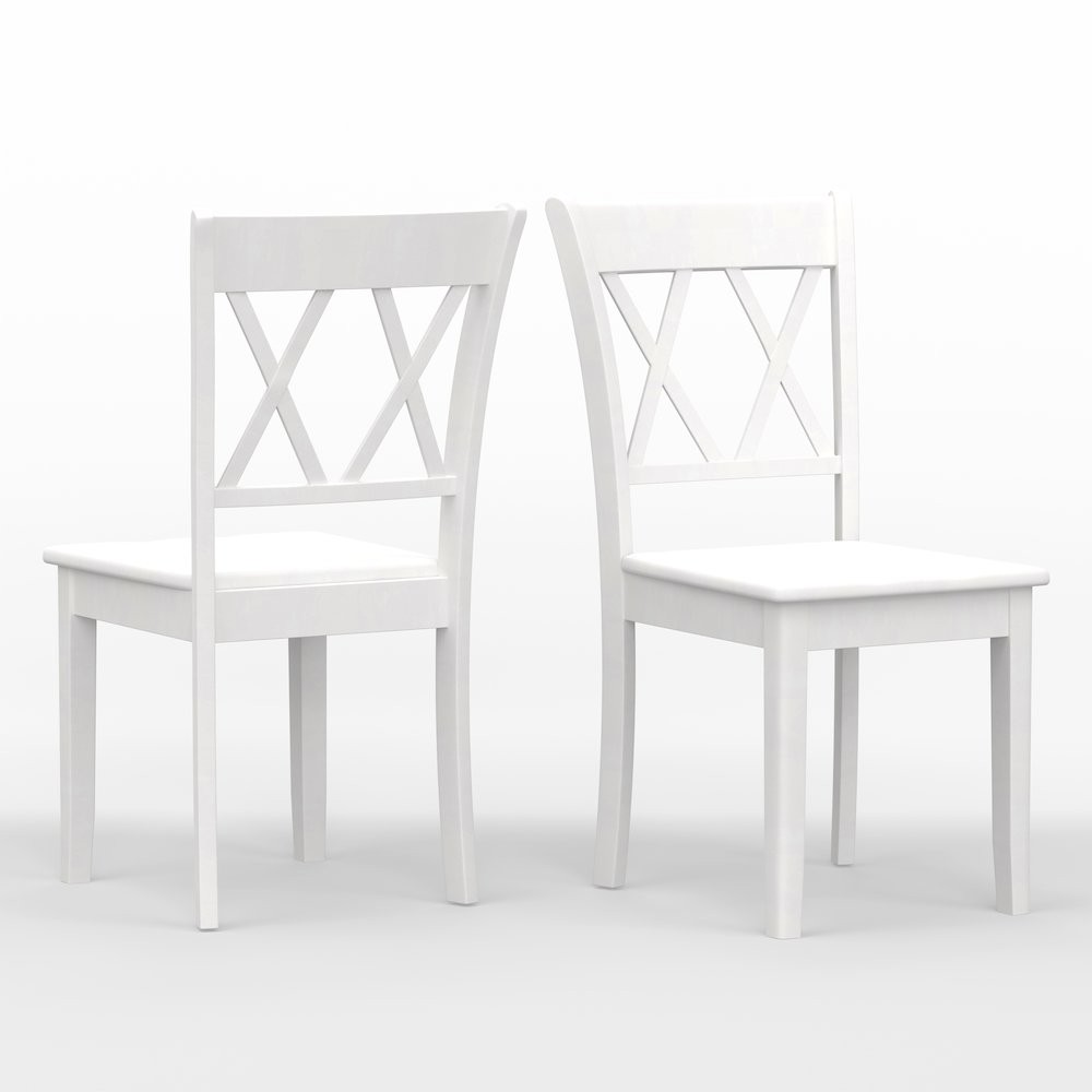 Double X-Bck Dining Chairs (2) White