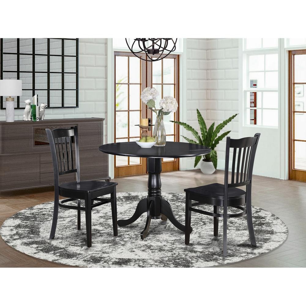 3 PC small Kitchen Table and Chairs set-round Kitchen Table and 2...