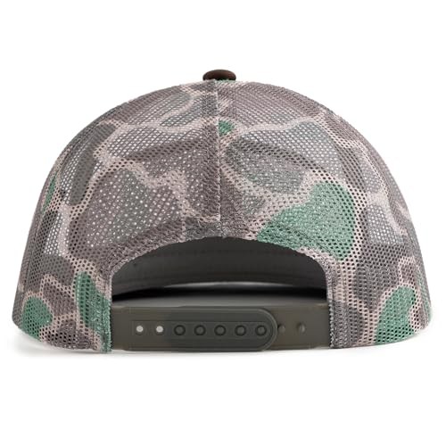 MEINICY Mesh Flat Bill Snapback Hat, 5-Panel Adjustable Blank Camouflage