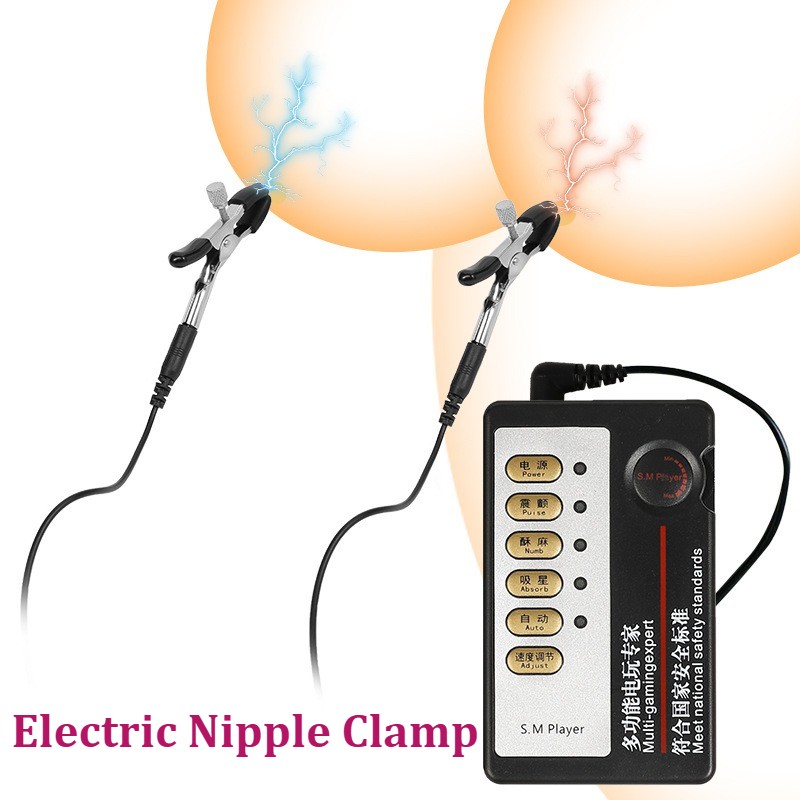E-stim Breast Clamp Adjustable Clip Stimulate Nipple Flirting Tool BDSM