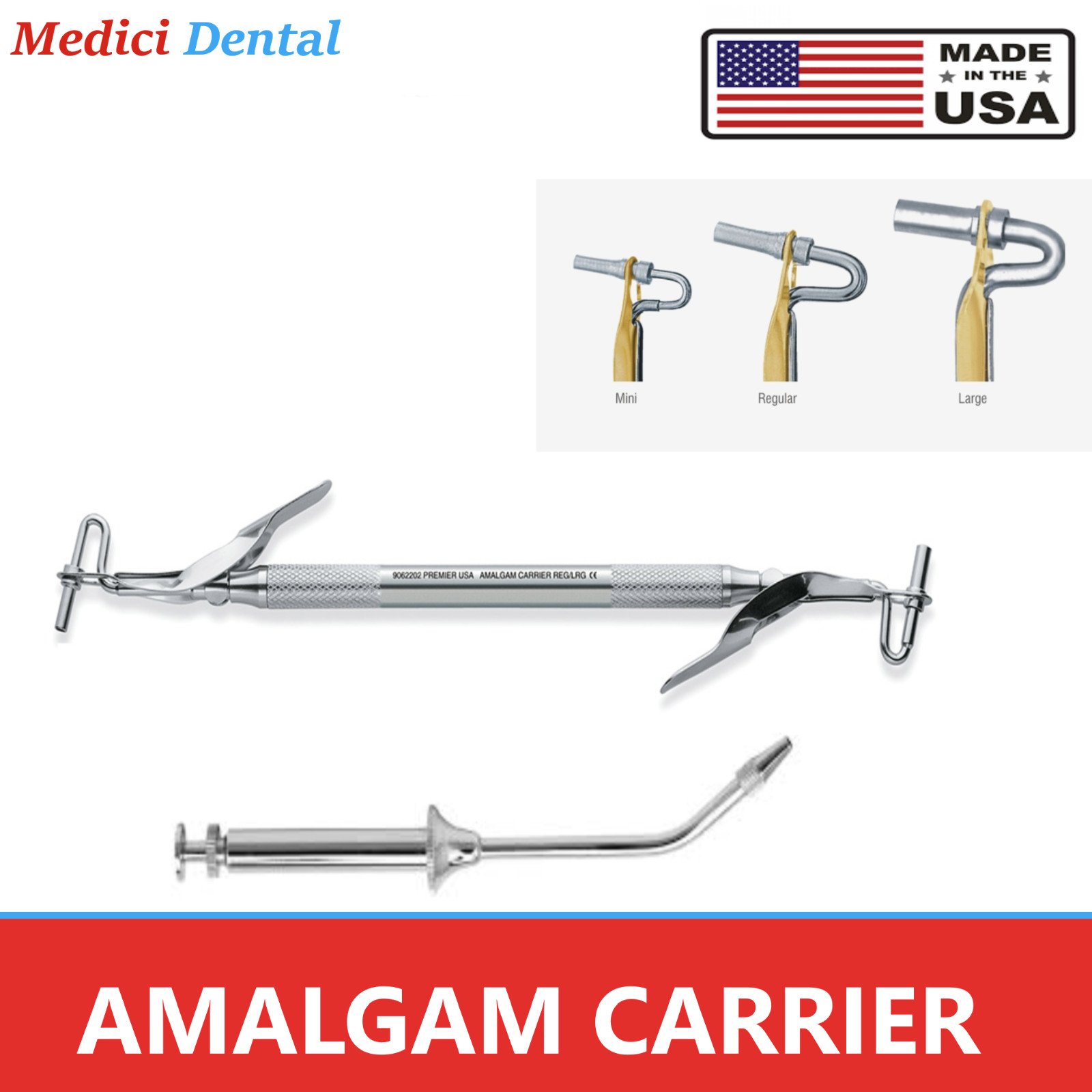 Dental Universal Amalgam Carrier JUMBO/ LARGE/ REGULAR, Double Ended Carriers