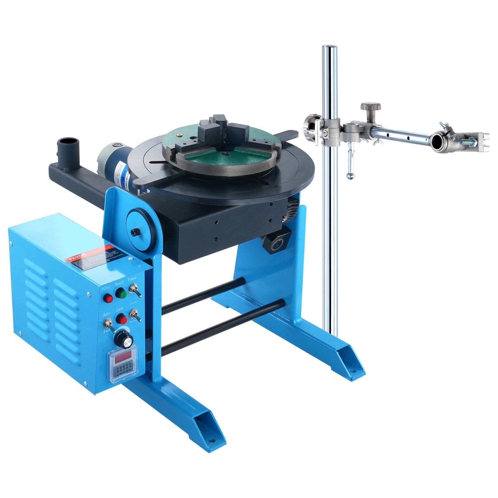 Automated Welding Turntable 50kg 0-90° 0.5-6RPM with Chuck and Support
