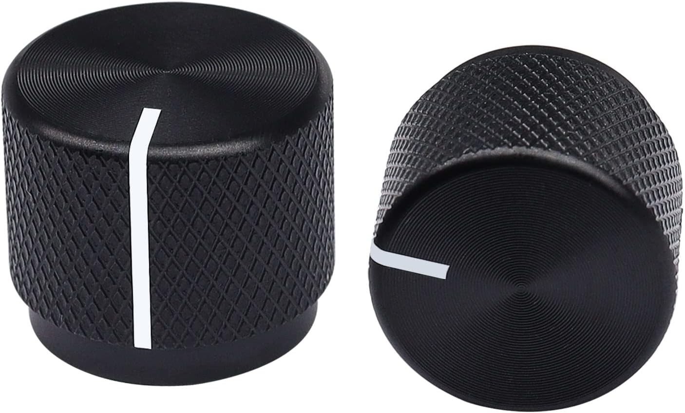 Compact Anodized Aluminum Rotary Knobs, 2pcs Volume & Switch Control - 20mm