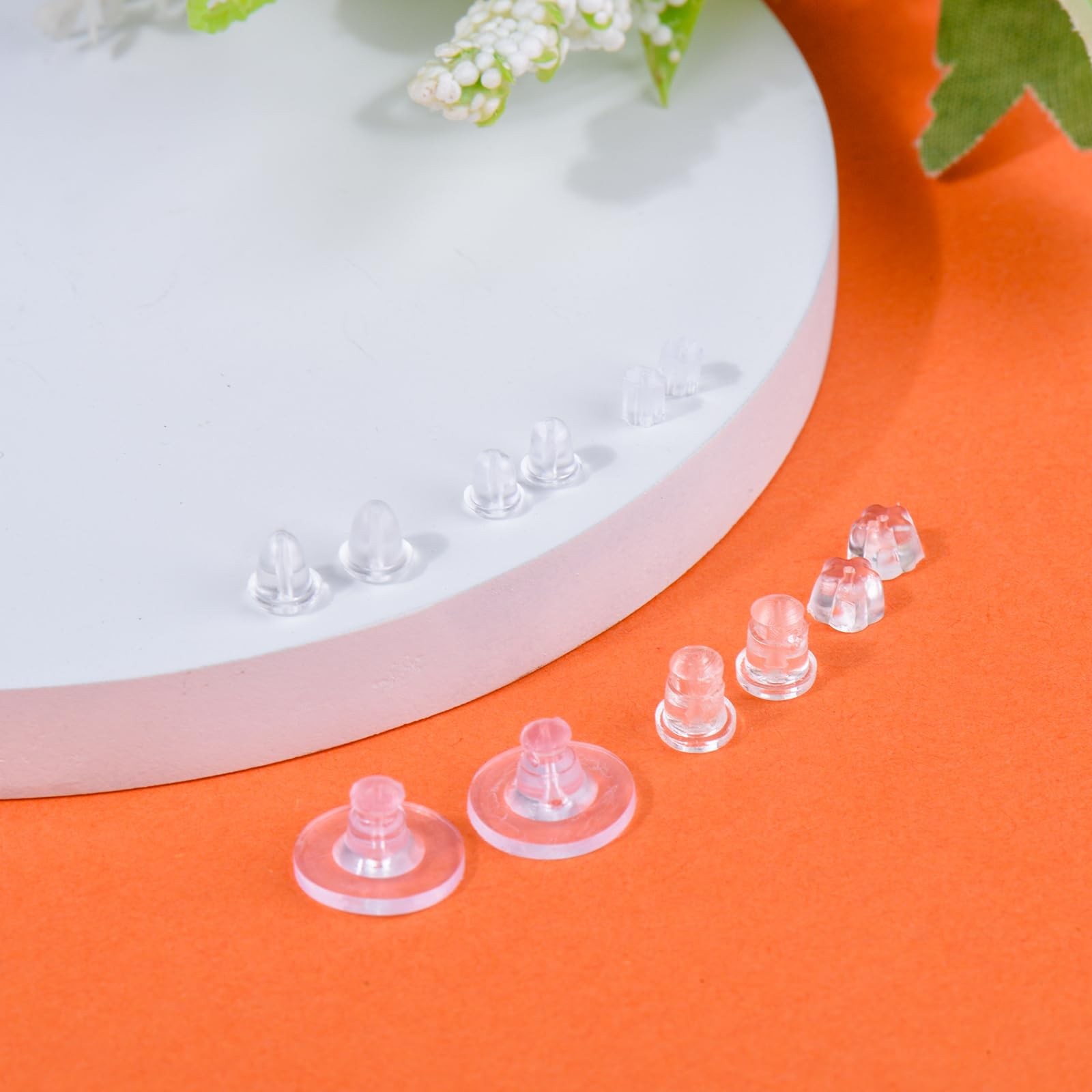 6 Styles Silicone Earring Backs for Studs/Droopy Ears/Heavy Earring 600 Pcs Cle