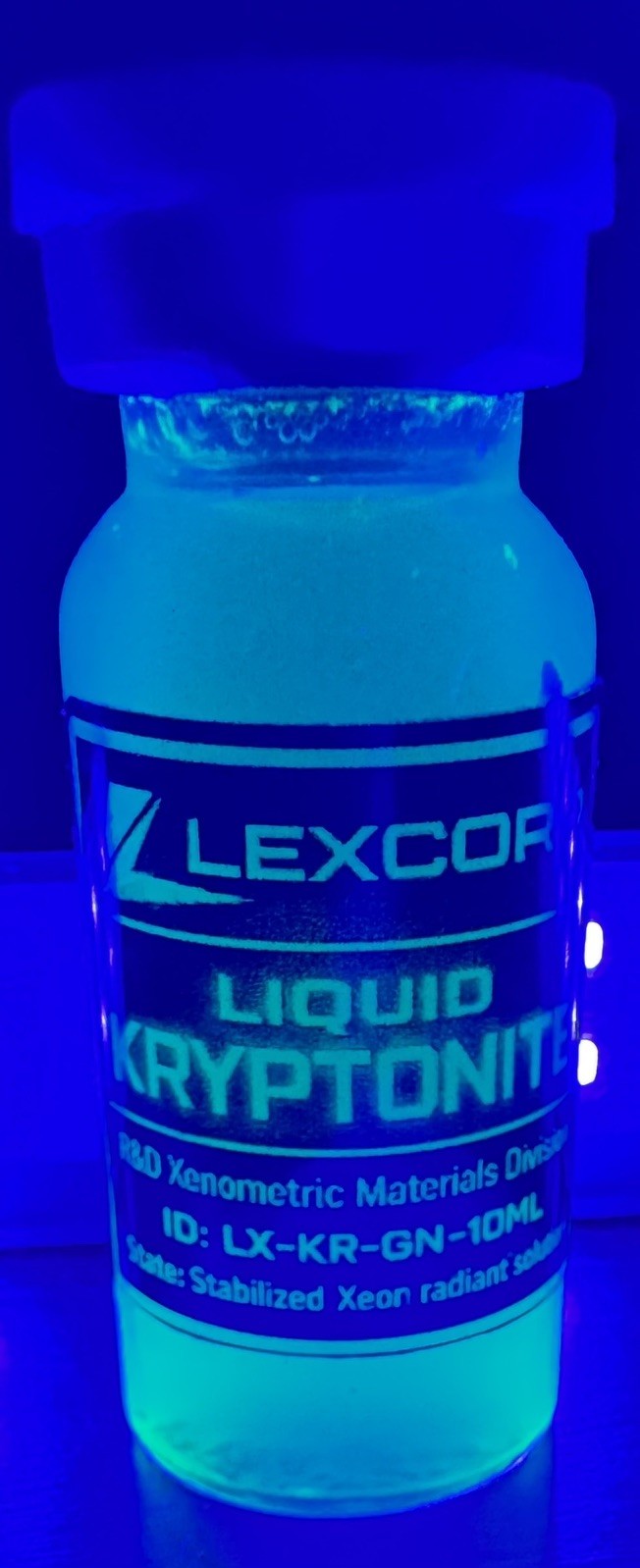 Glowing Liquid Kryptonite 10ml Prop vial by LexCorp
