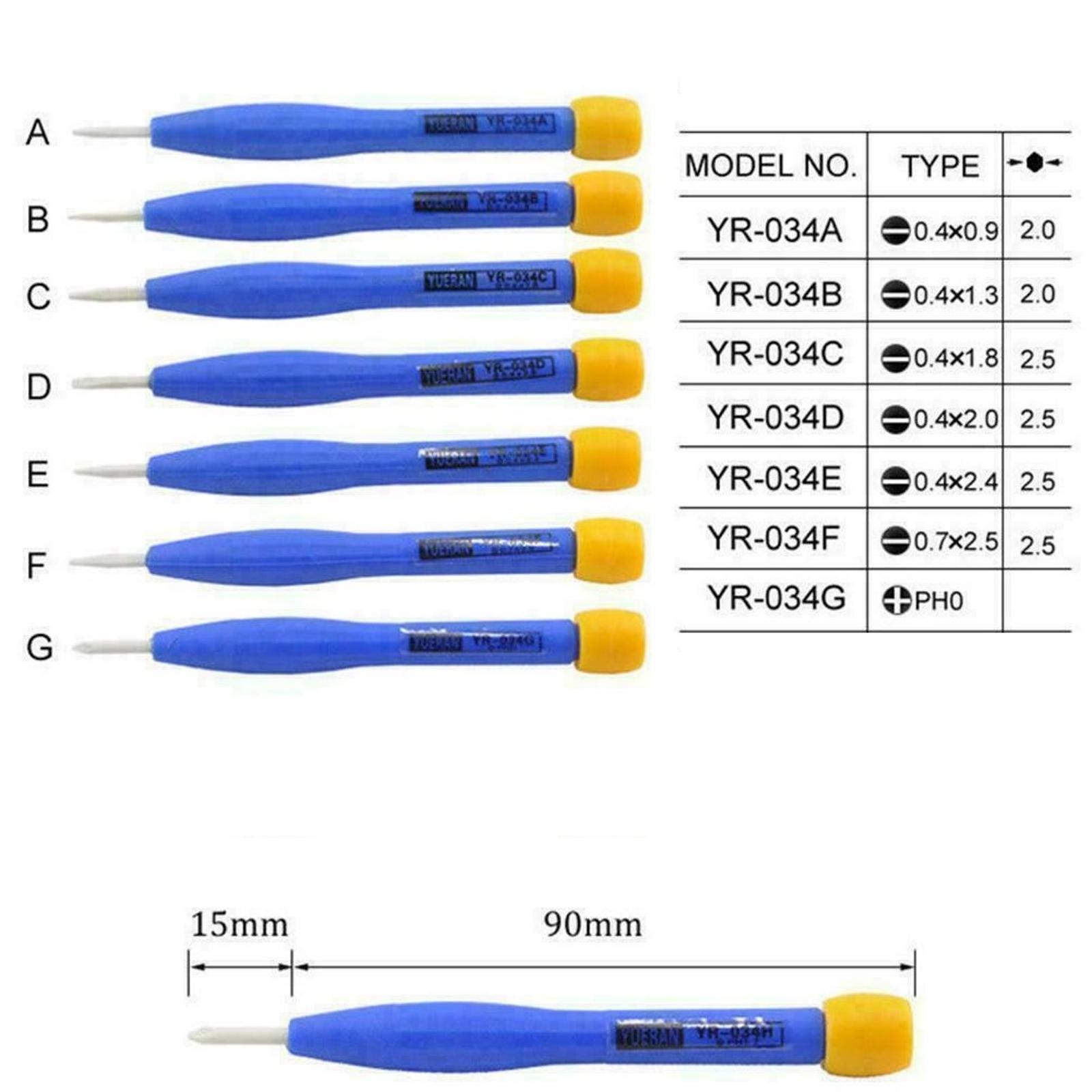 7 Different Bit Non-Magnetic&Static Screwdriver Kit Plastic Repair Tool Cer C1A5