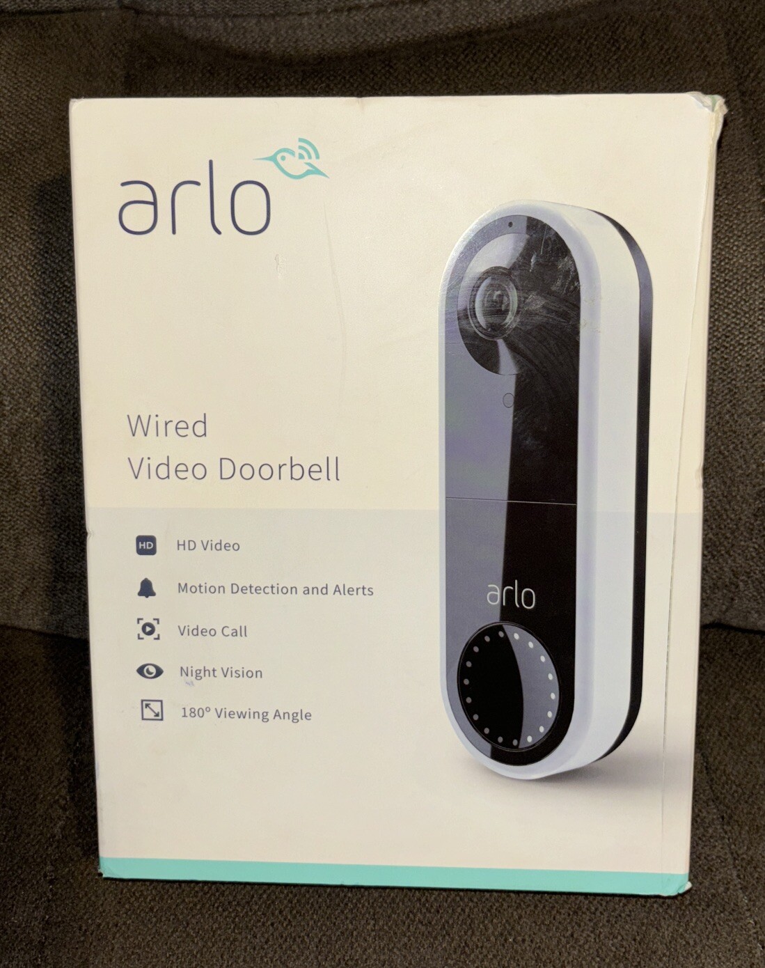 Arlo Essential Wired Video Doorbell🎥HD Video Night Vision Black/White#AVD1001W