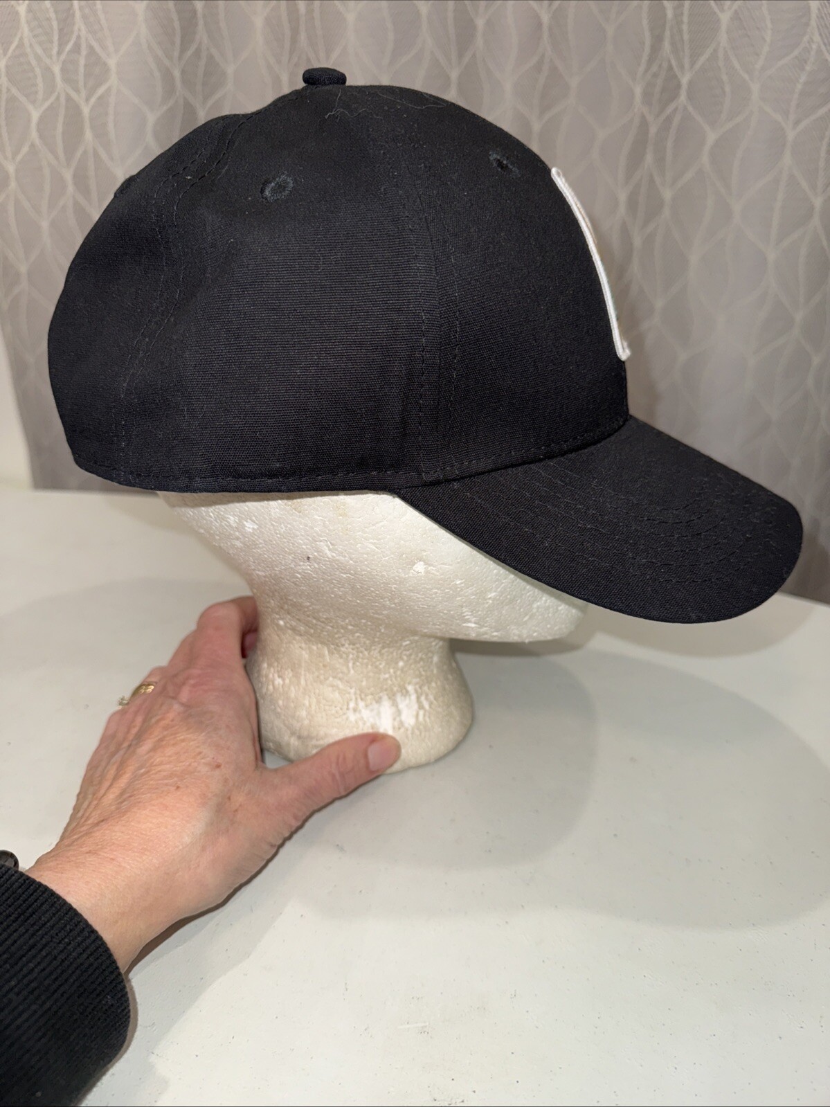 Here For The Beer Bottle on Black Hat Cap Yellow Green White Bottle Snapback EUC