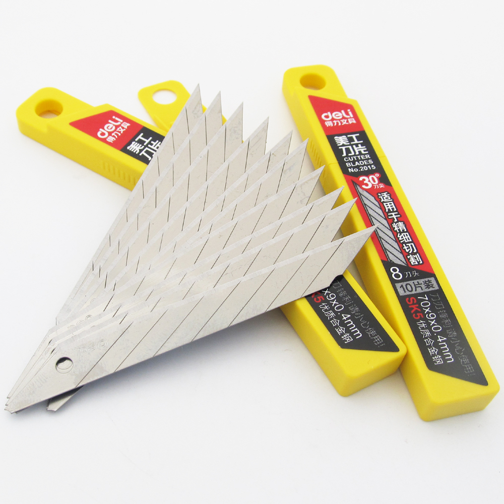 36packs 360Blades DELI SK5 Steel 70x9x0.4mm Tip Cutter Blades No.2015 30 degree