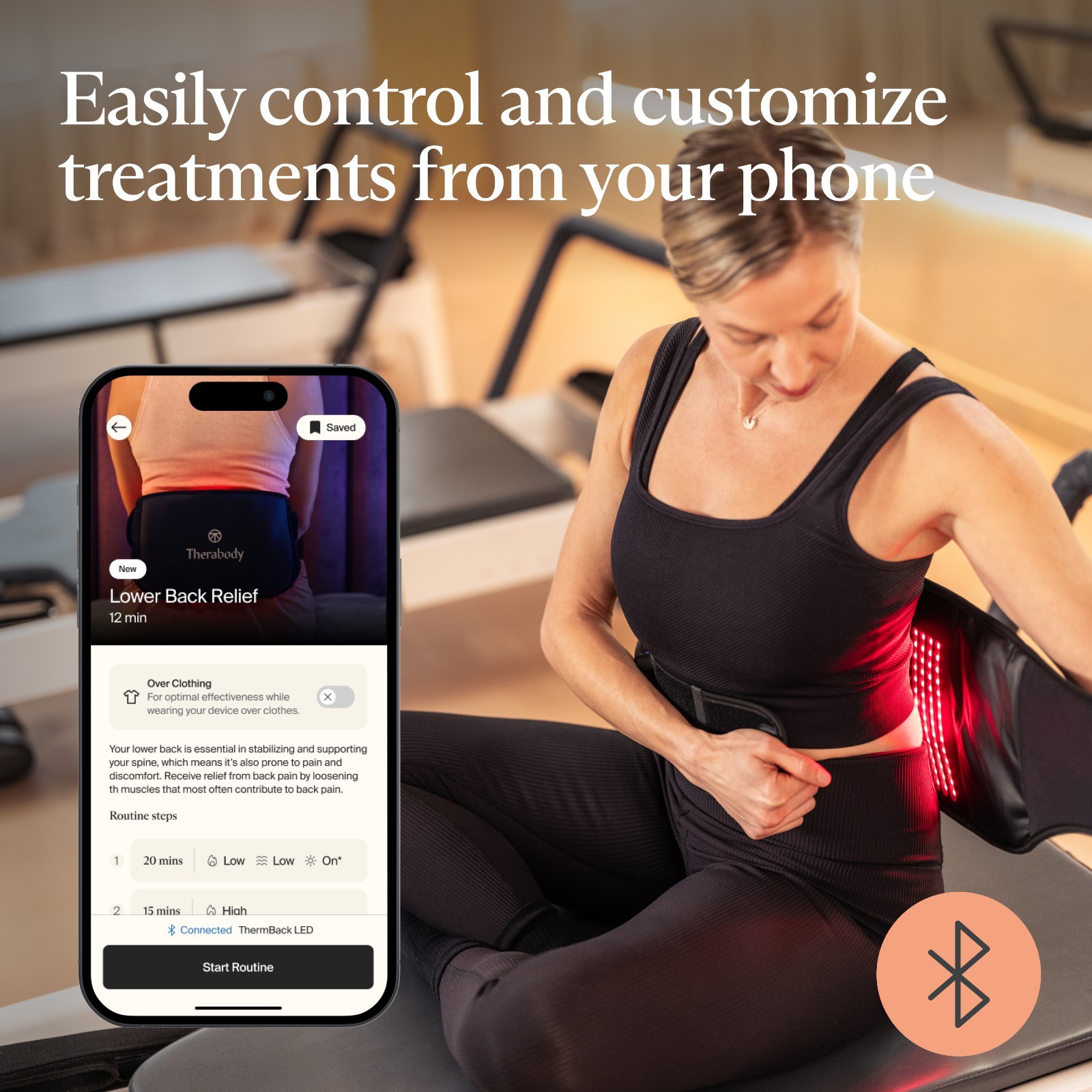 Therabody ThermBack LED Refurbished | LED Therapies for Lower Back Pain Relief