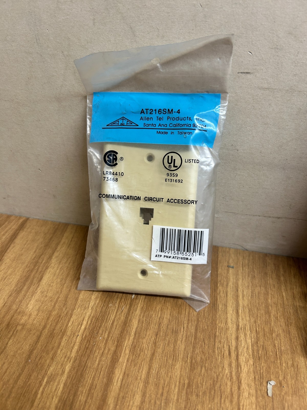 ALLEN-TEL AT216SM-4 FLUSH MOUNT PHONE JACK, RJ11, 4C/6P, 1-GANG, IVORY
