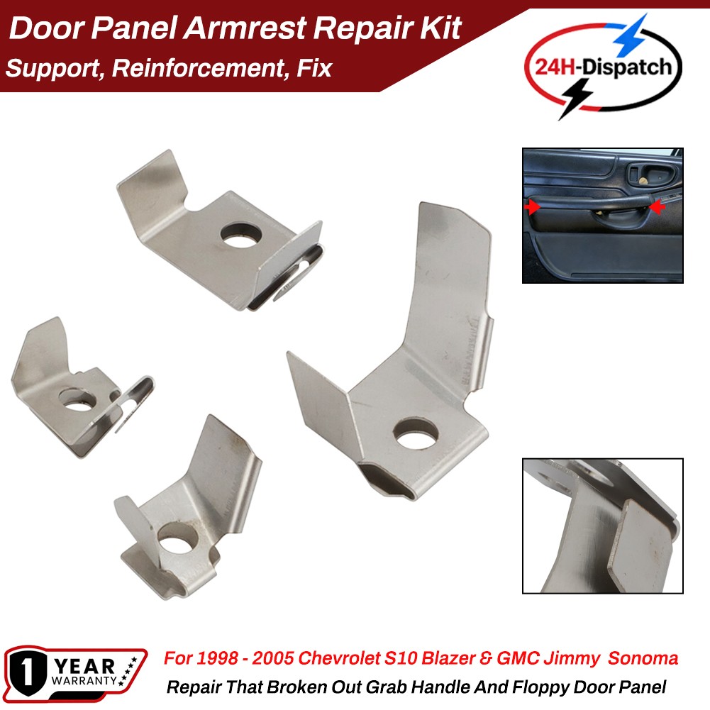 For 98-05 Chevy S10 Blazer GMC Jimmy Door Panel Armrest Repair Kit Support 4pcs