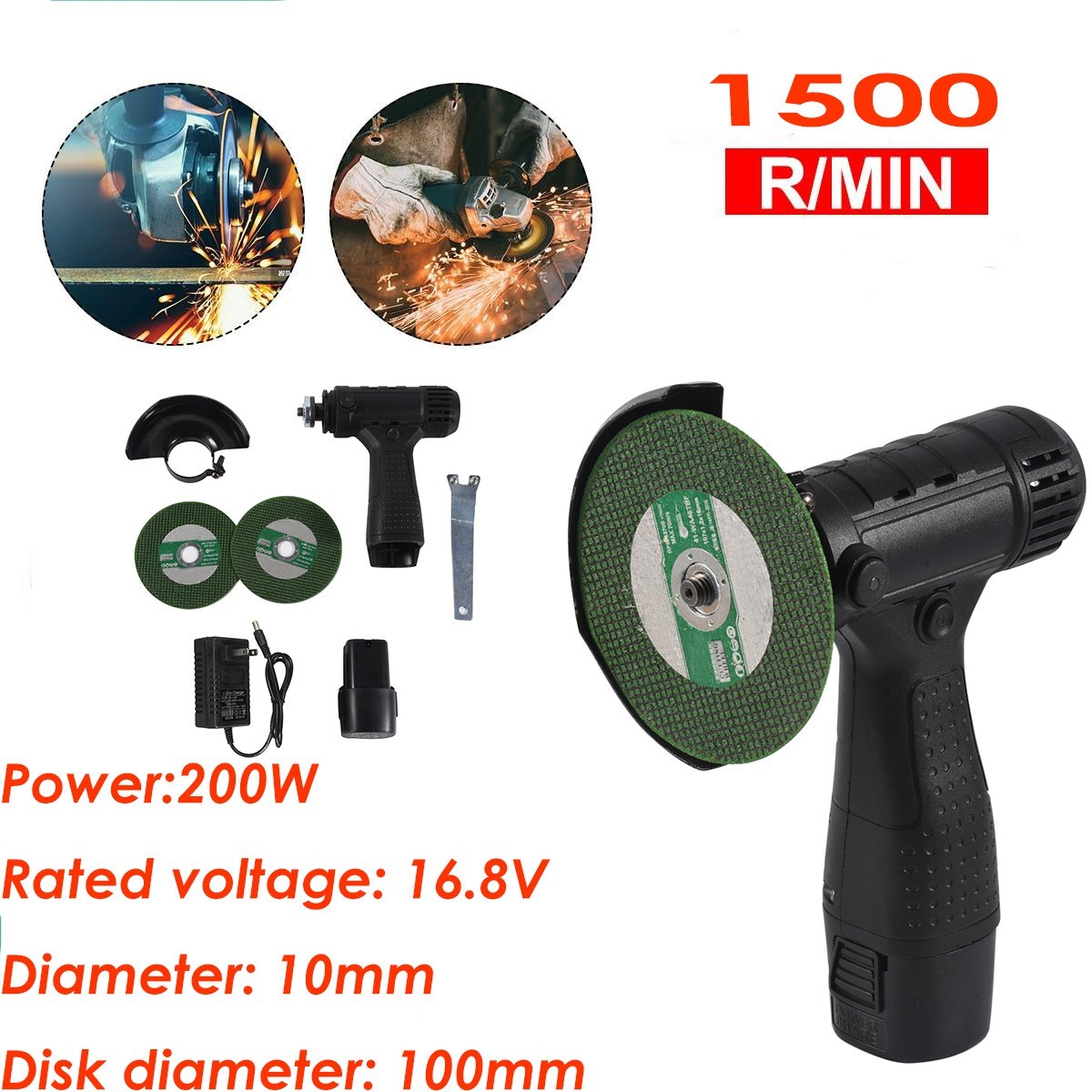 Electric Angle Grinder Mini Cordless Angle Grinder Grinding DIY Power Tools Hous
