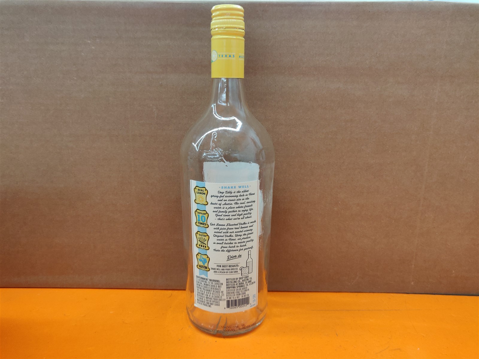 ⭐️⭐️⭐️⭐️⭐️ EMPTY 1L Deep Eddy Lemon Vodka Glass Bottle for Crafts/Upcycle