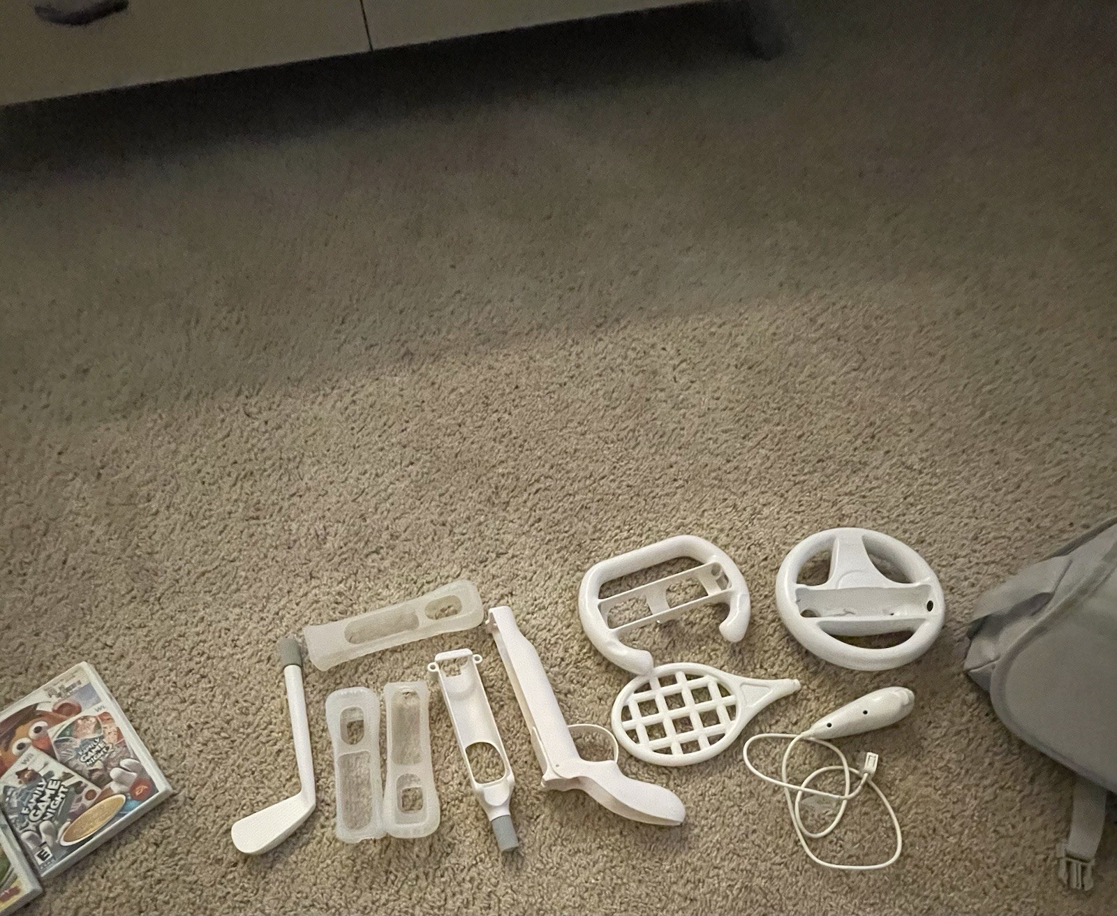 Nintendo Wii Bundle with Controllers, Games, Adapter, and Controller Cases
