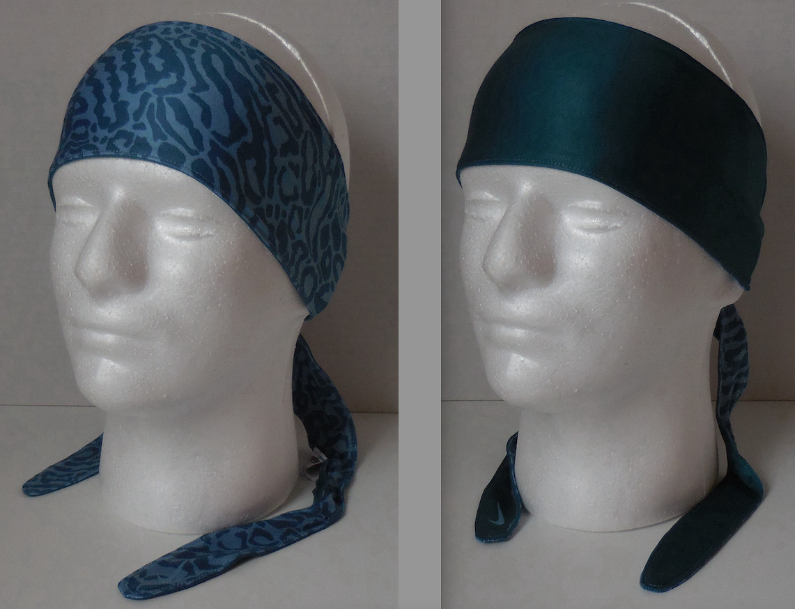 Nike Dri-Fit Printed Reversible Bandana Head Tie Cerulean/D Teal Green/Cerulean