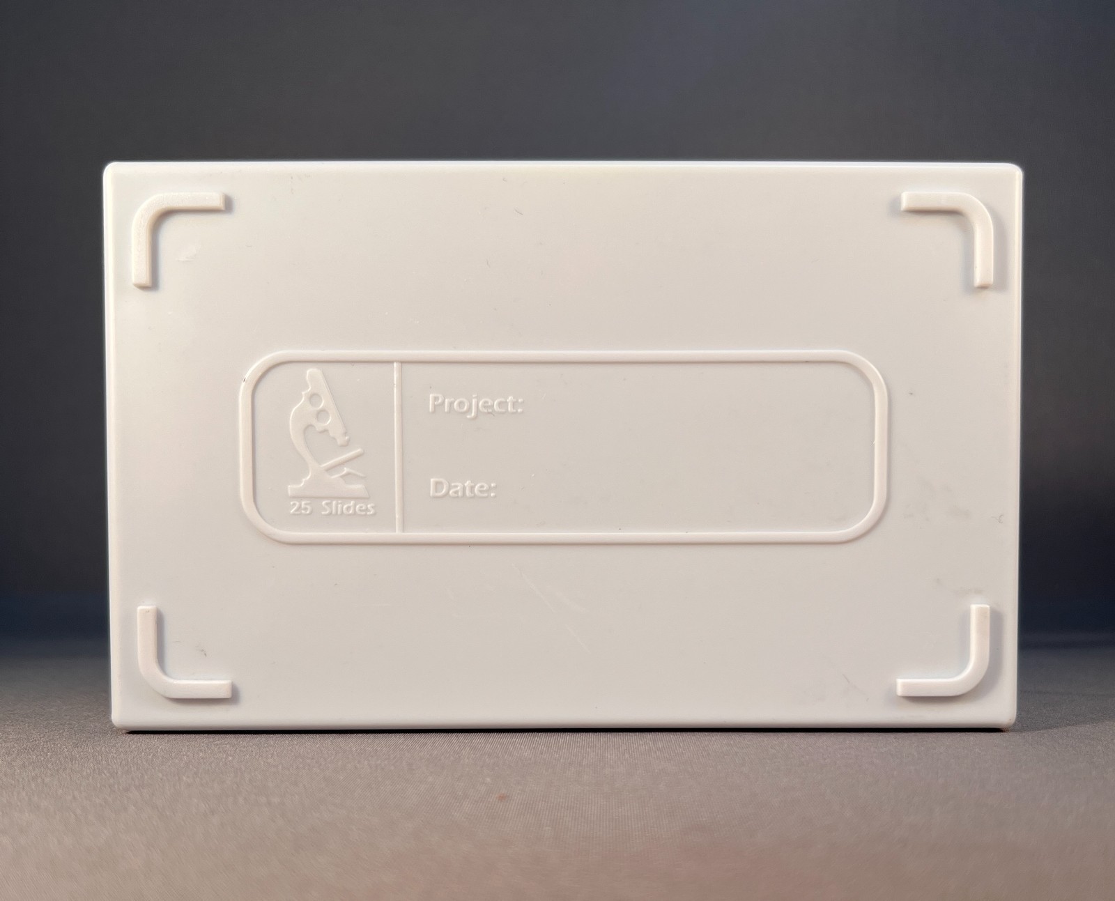 Case of 12: White 25 Place Polypropylene Microscope Slide Boxes - Heathrow Sci.