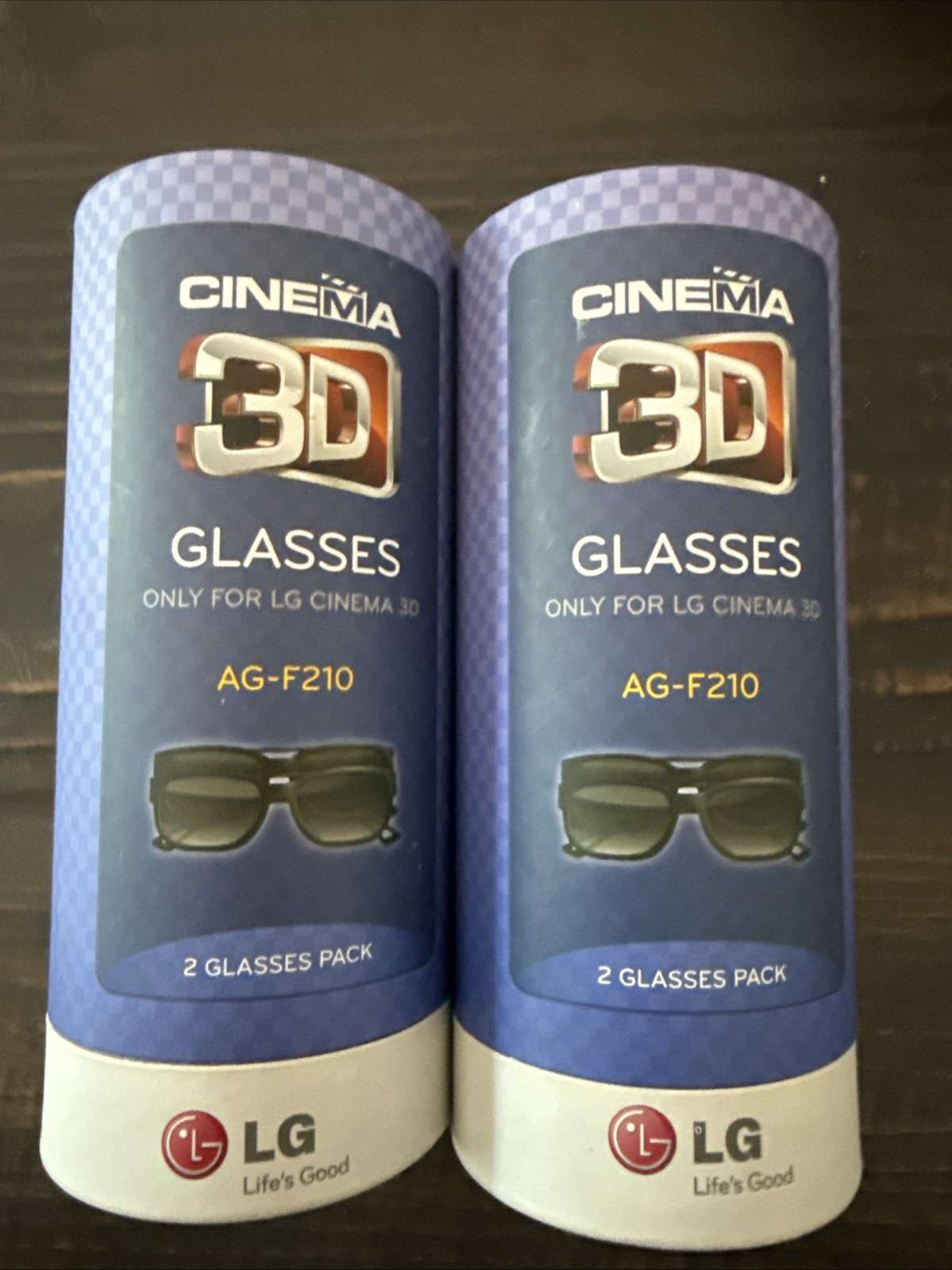 LG 3D Glasses New 2 Pack”s Of 2 AG-F210 4 Pair Of Glasses Total NEW