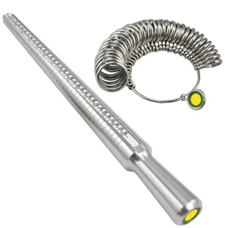 Metal Ring Sizer Gauge Mandrel Finger Sizing Measure Stick Standard Tool Sliver