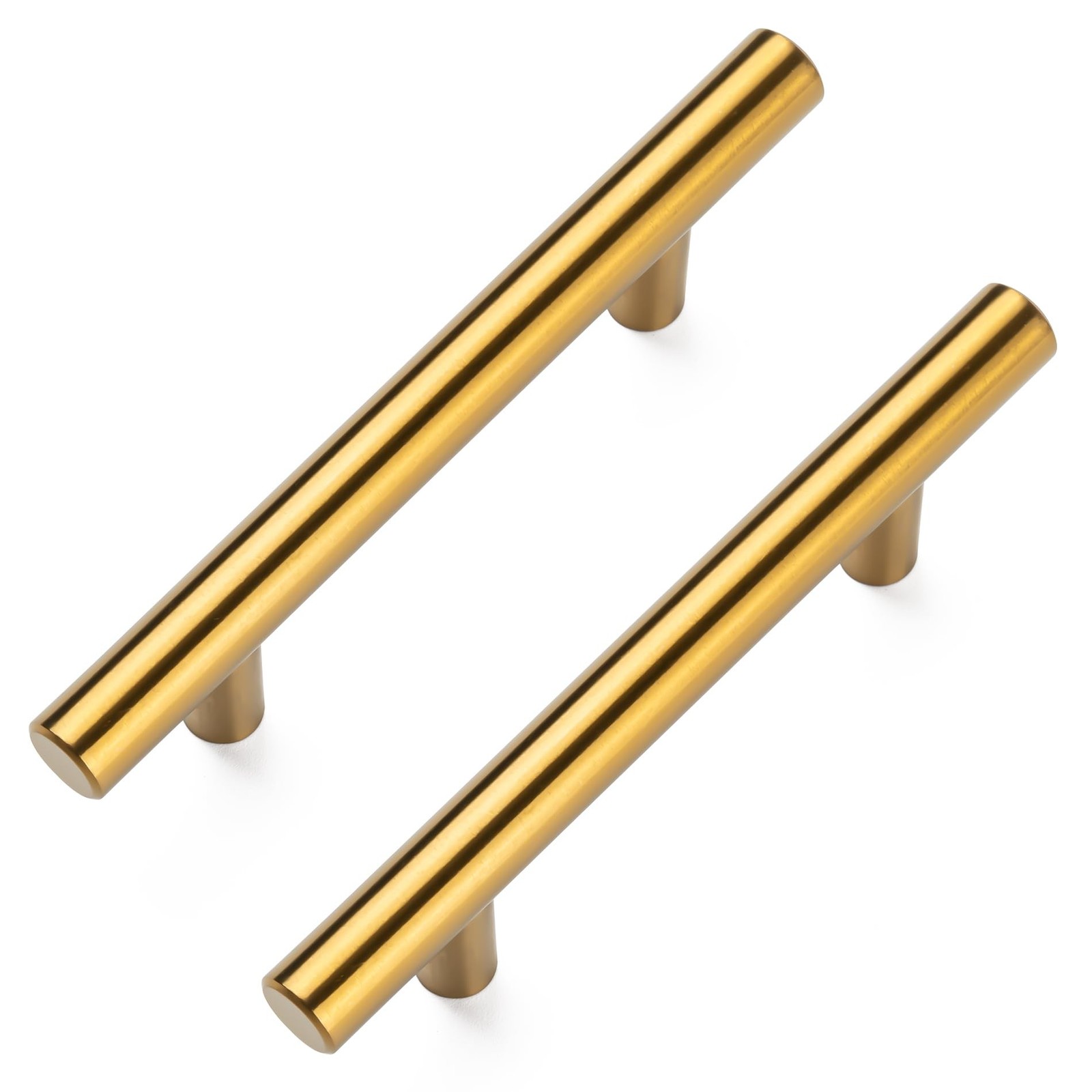 10 Pack Cabinet Pulls Brushed Brass Stainless Cabinet Handles, for Kitchen an...