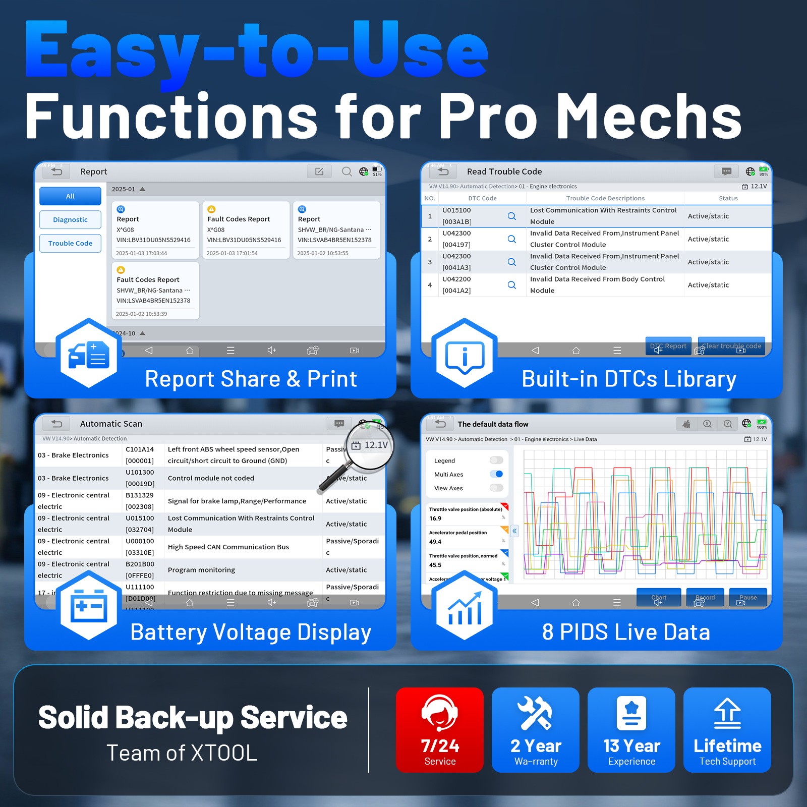 XTOOL IP616 Bi-directinal OBD2 Scanner All System Diagnostic Tool Key Programmer