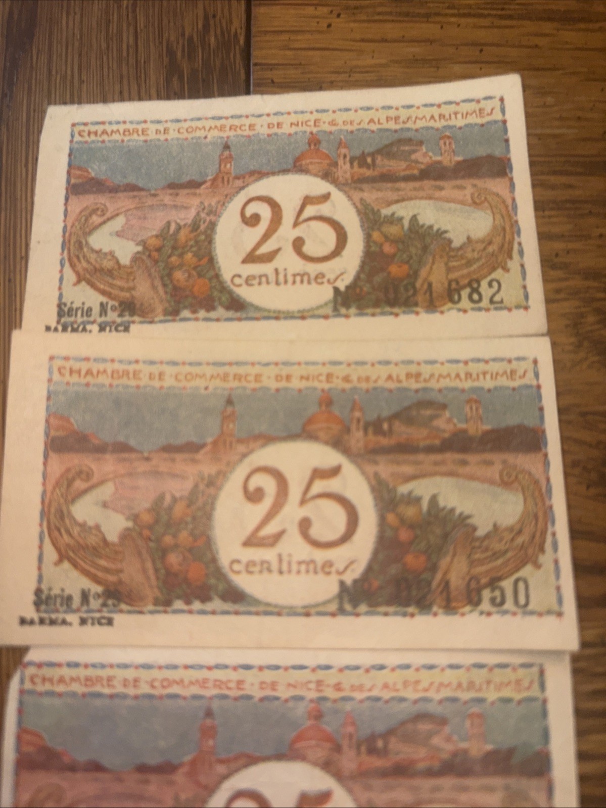Billet 25 Centimes Nice Et Alpes Maritimes Three Of Them