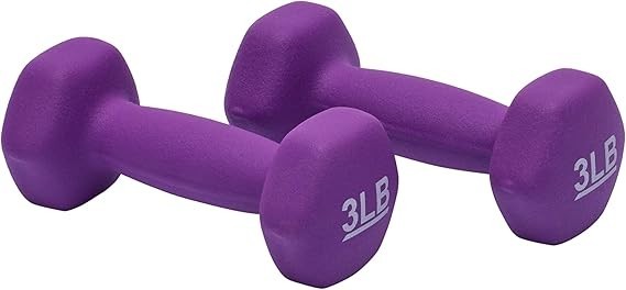 Neoprene Dumbbell Hand Weights for Exercise and Muscle Toning 3LBS