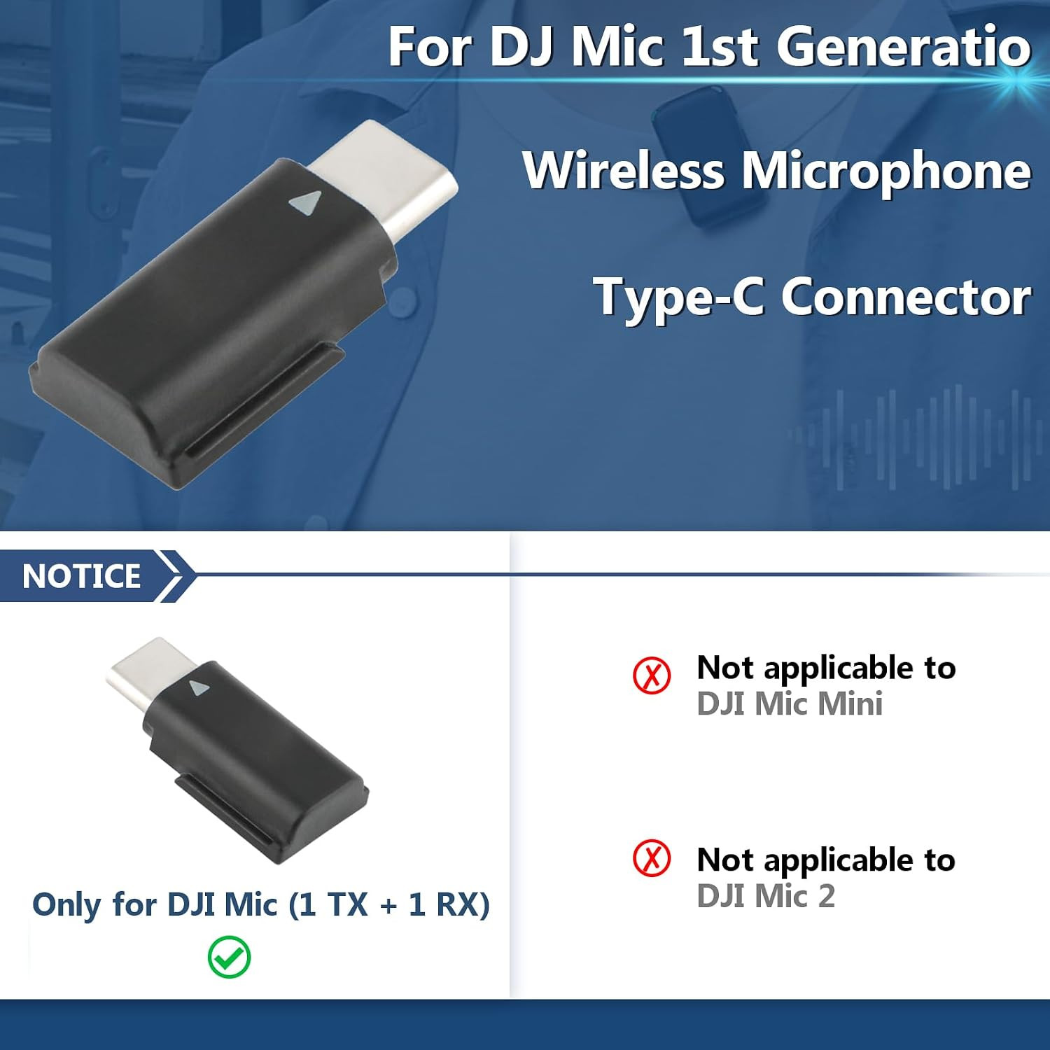 For DJI MIC Adapter Type-C Phone Wireless Microphone Receiver for Mic Type-C