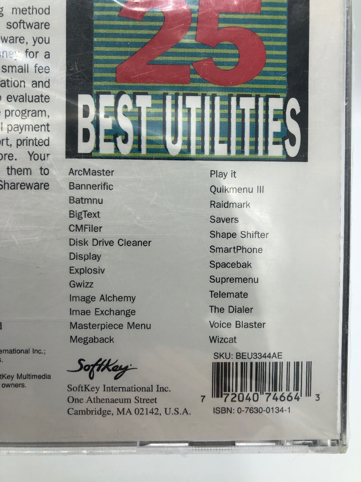 NEW SoftKey 25 BEST SHAREWARE UTILITIES CD-Rom For IBM WINDOWS 1995