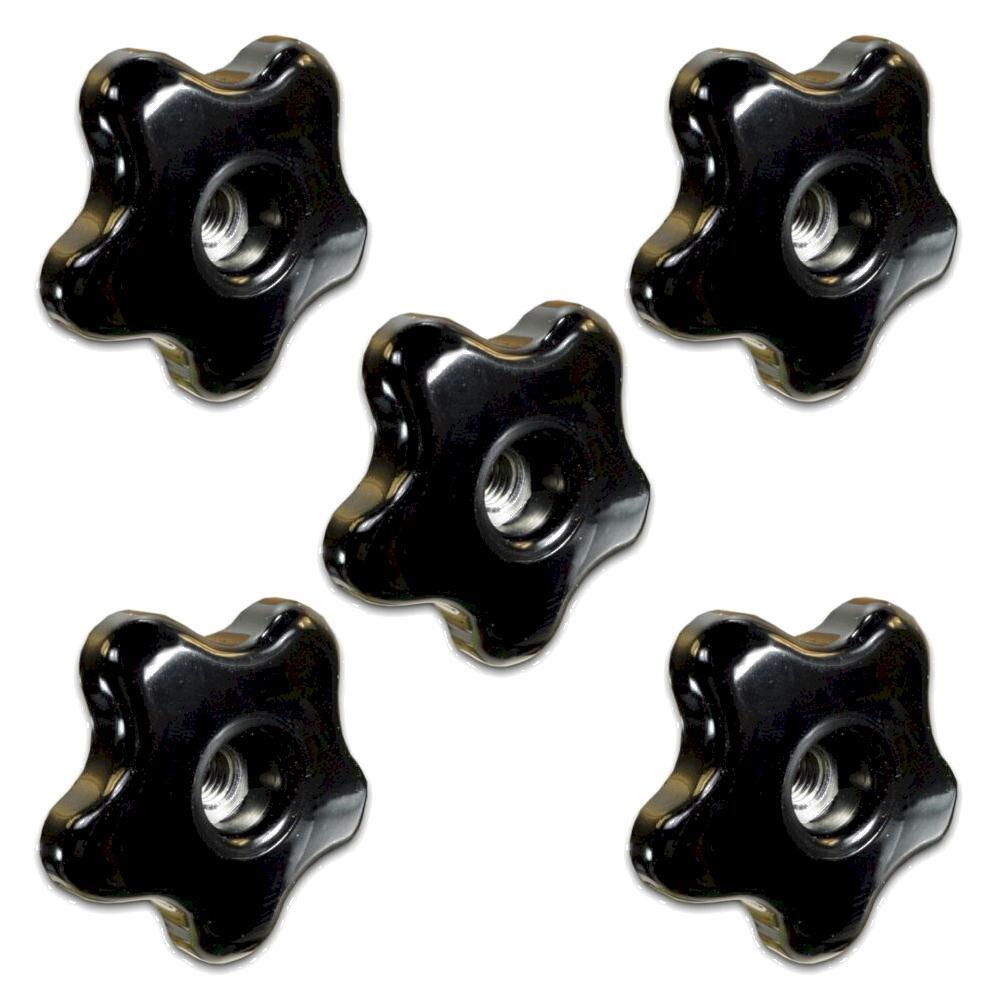 5X! Thermoplastic 2-5/16" Five Point Threaded Through Hole Knob, 3/8"-16 Thread