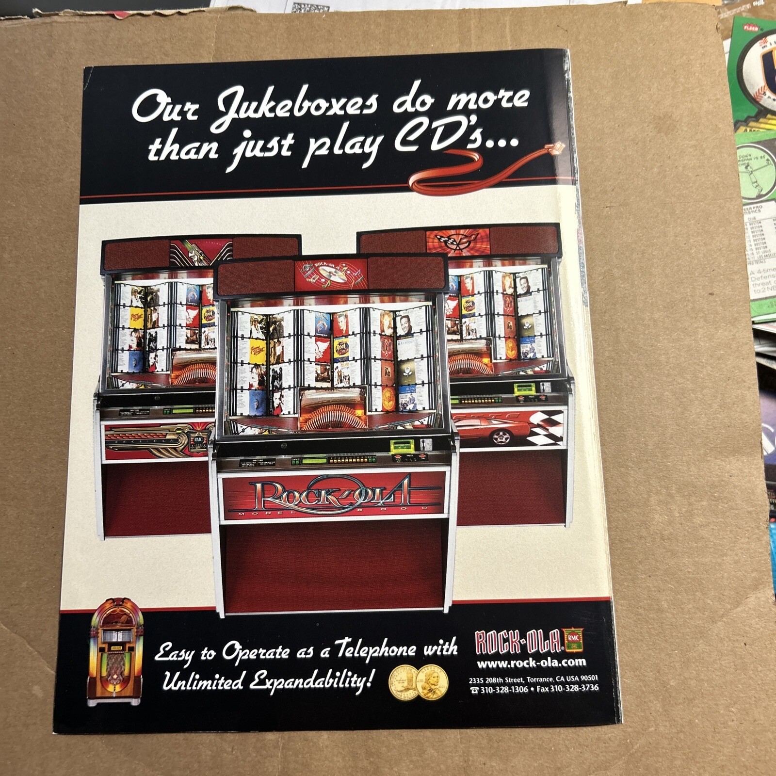2000  11-8 Original 2000 Vintage Ad Rock Ola Model 8000 jukebox FLYER