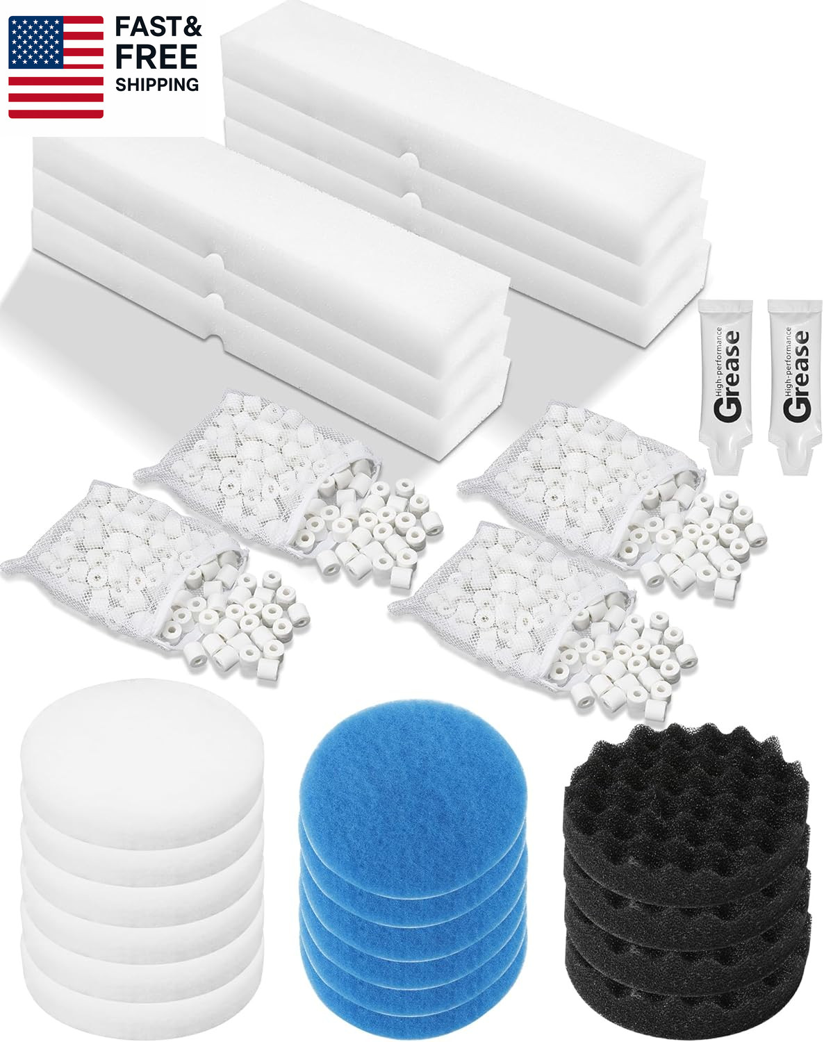 28 Pcs Replacement Filter Media Kit Fit for Fluval FX2/FX4/FX5/FX6 Aquarium Fil