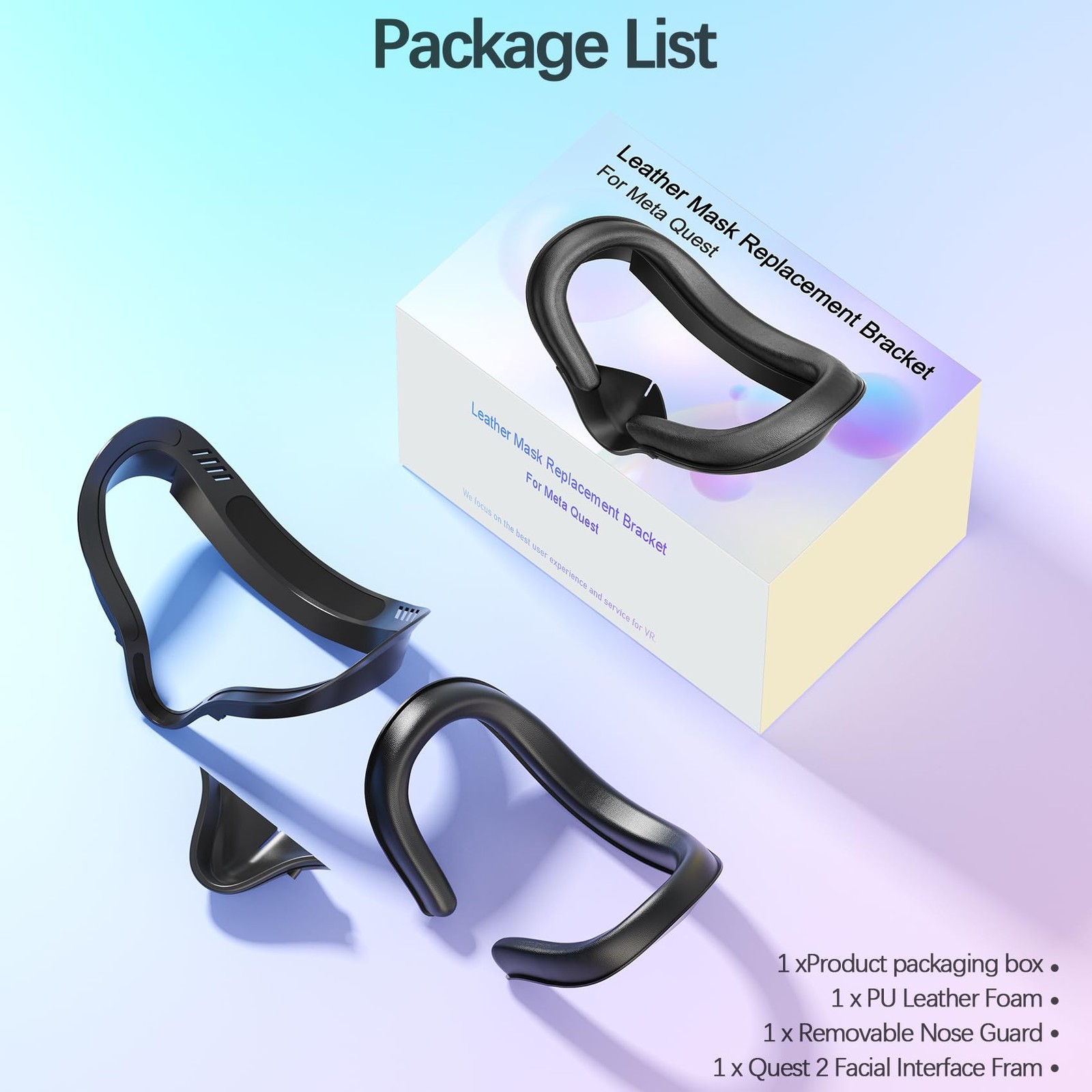 Face Cushion Pad for Meta Quest 2 VR Facial Interface Replacement PU Leather