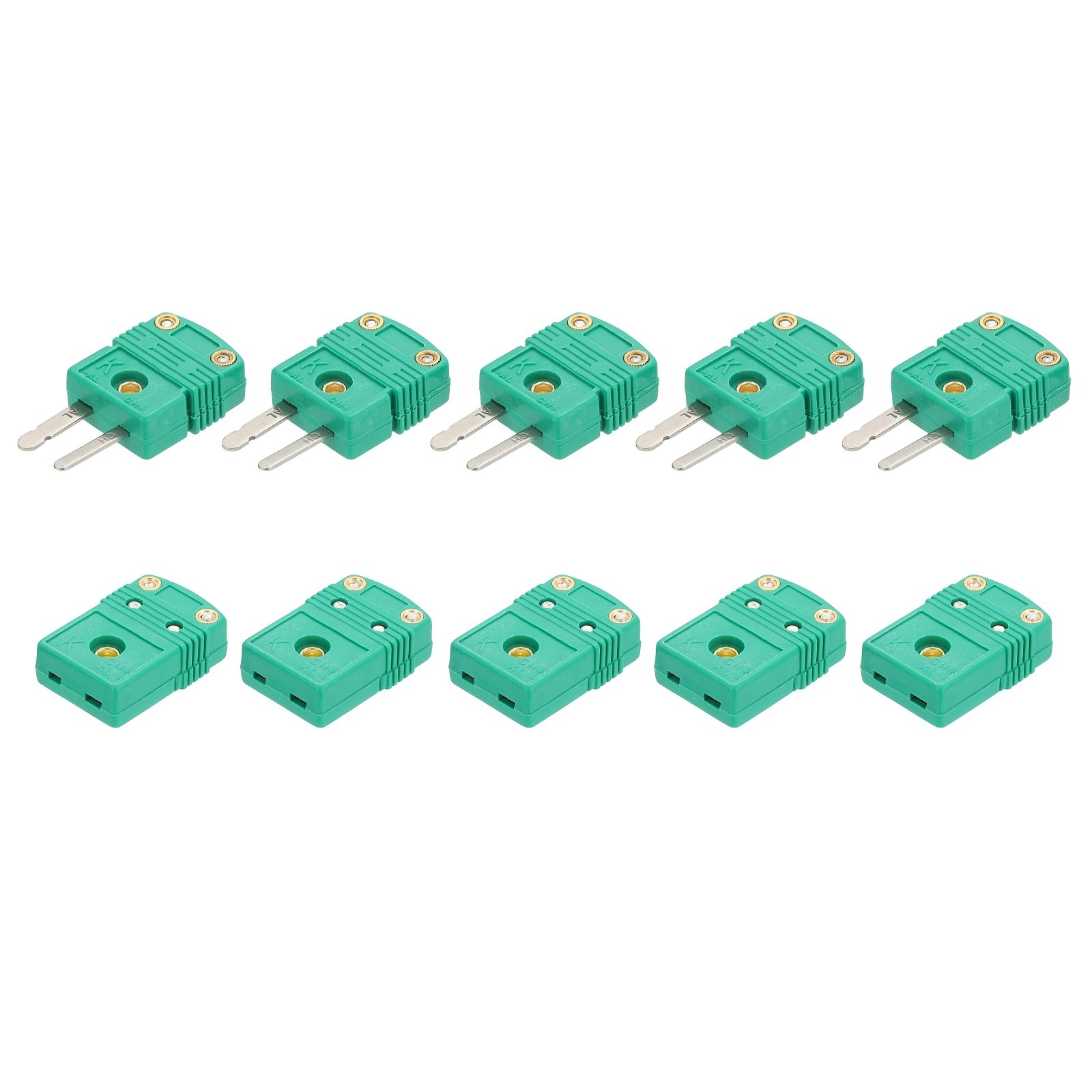 5 Set K Type Thermocouple Wire Connectors Male Female Plug 220°C 428°F Green