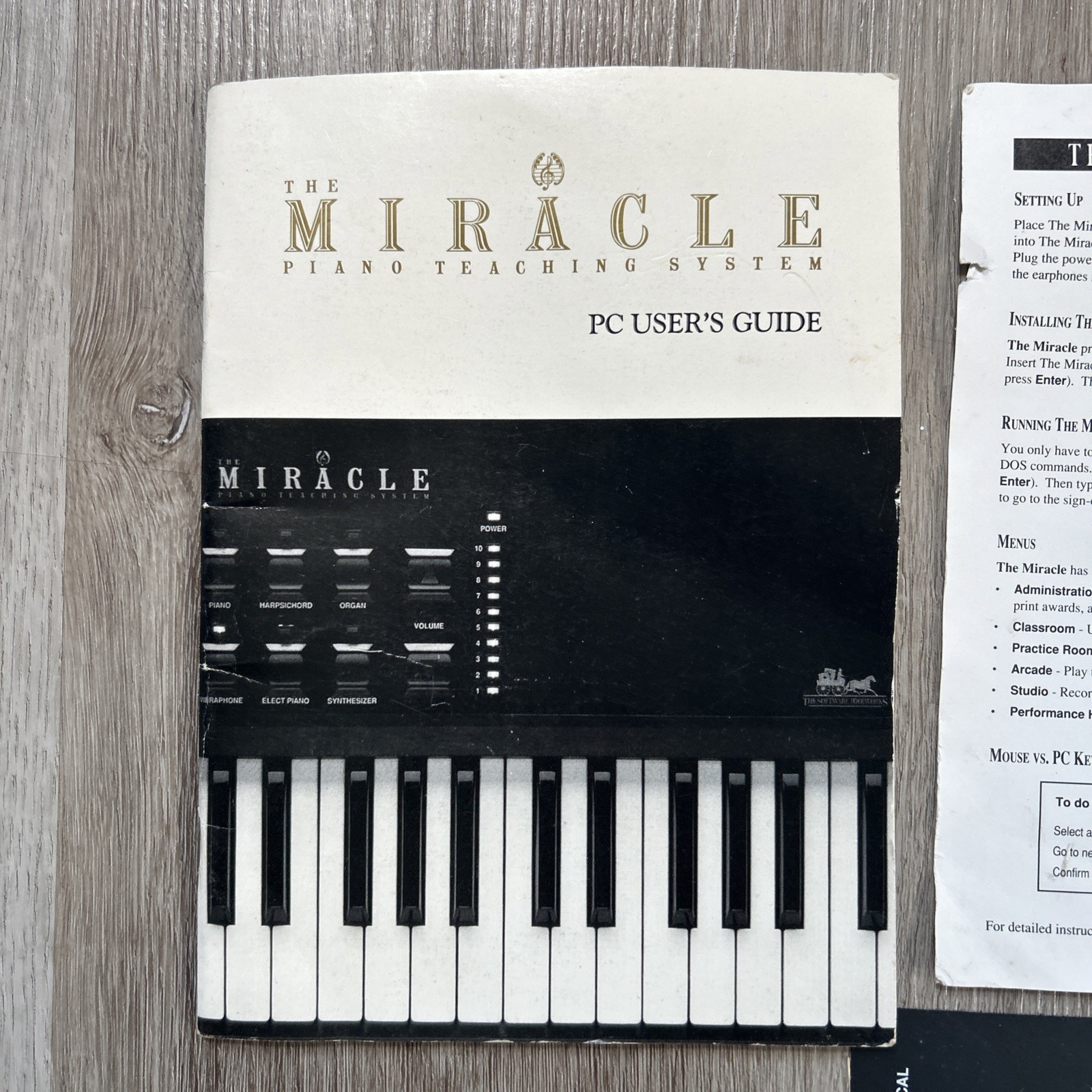 Miracle Piano Teaching System PC Floppy Disc w/ User Guide Manuals Software