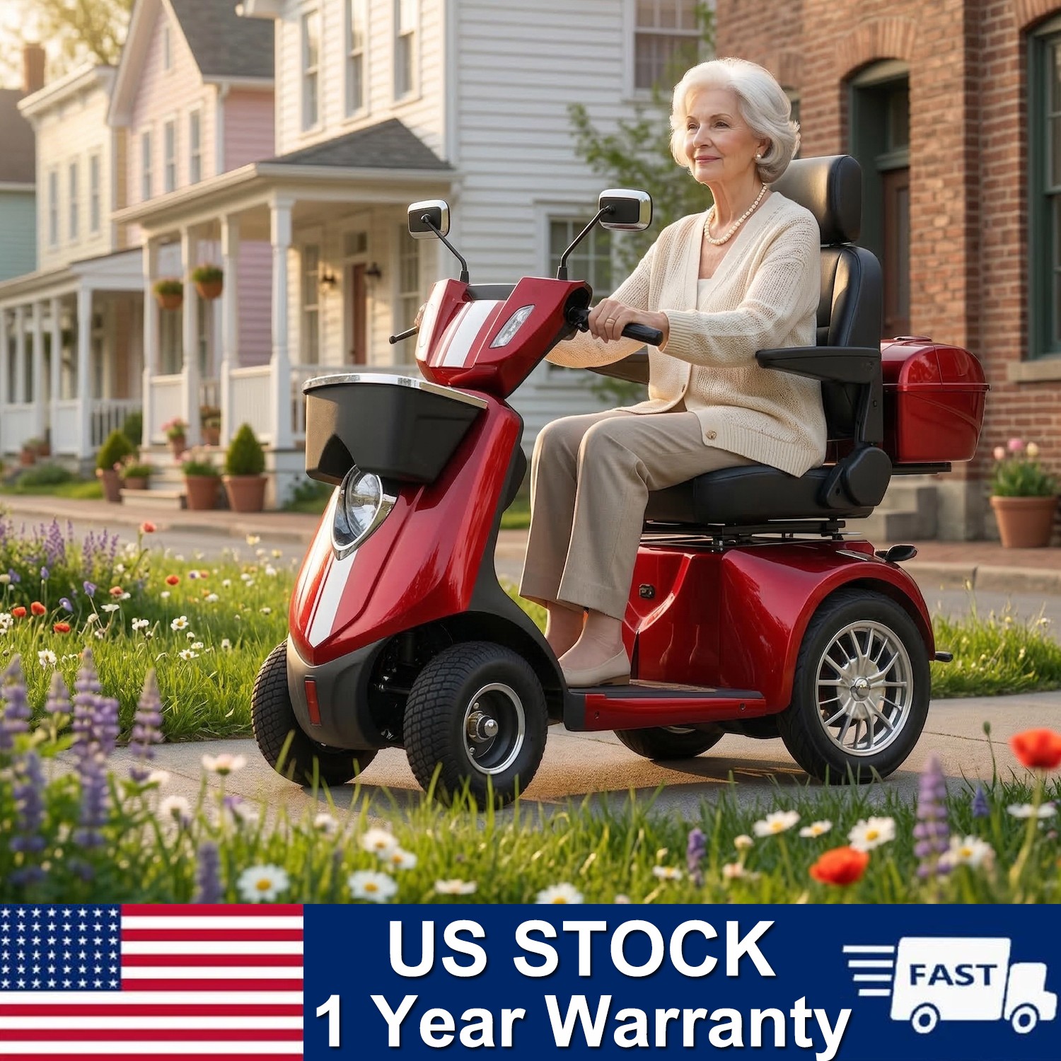 1000W 4-Wheel Heavy Duty Seniors Adult Mobility Scooter 40 miles 500lbs 60V/20Ah