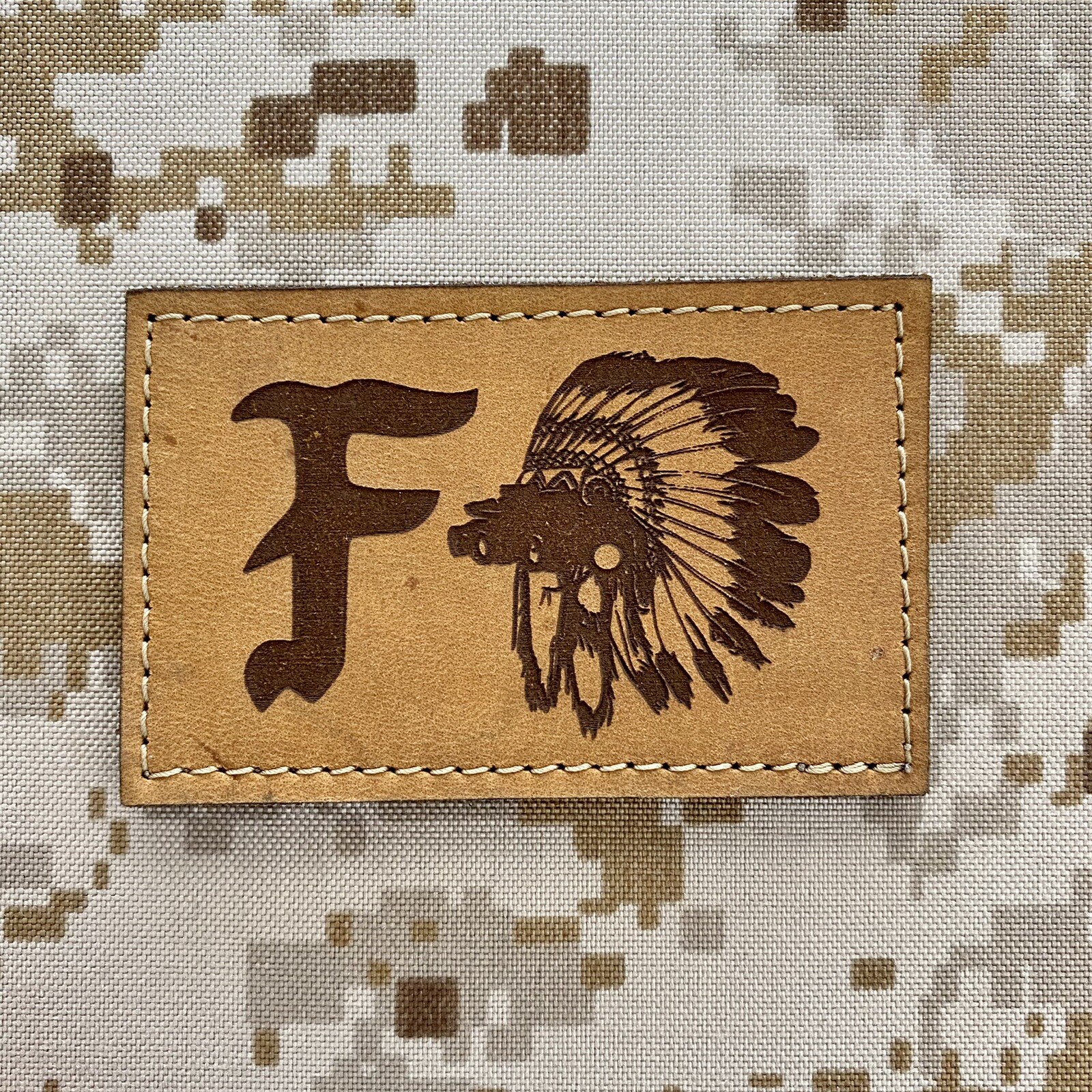 Forward Observations Group Bald Bros FOG Comanche Leather Patch
