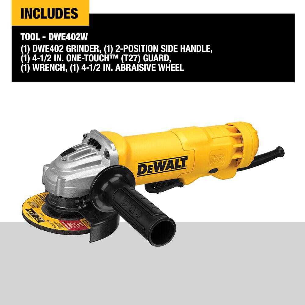DEWALT 11 Amp Corded 4.5 in. Small Angle Grinder