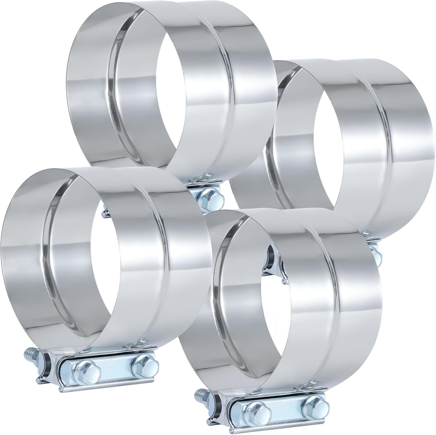 5" Stainless Steel 304 Heavy Duty Exhaust Band Clamp Lap Joint Clamps Set of 4