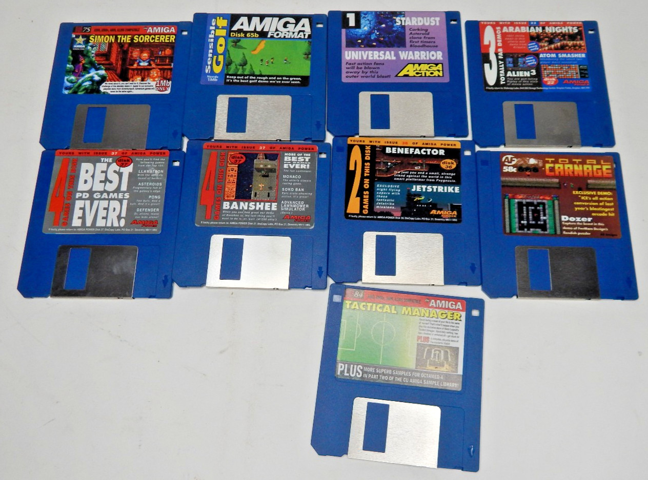 Lot of 9 AMIGA Floppy Disk Games - UNTESTED LOT 4