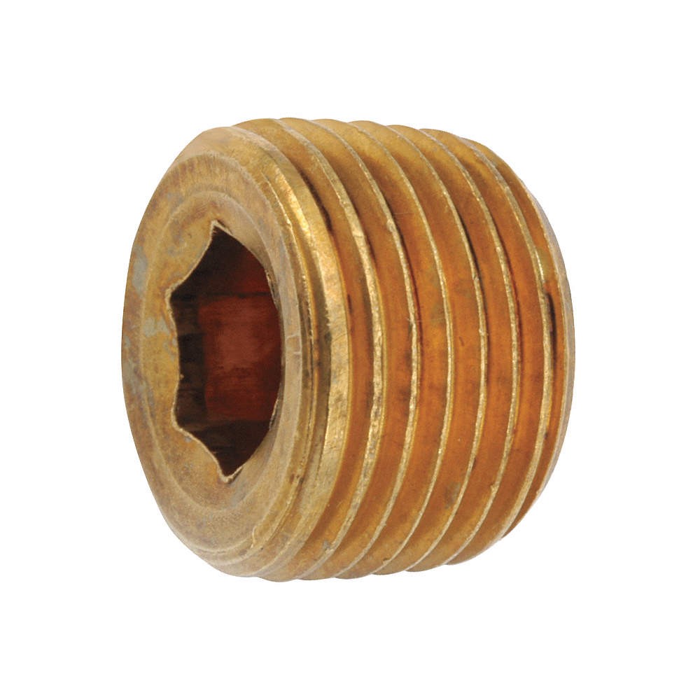 GRAINGER APPROVED 706115-02 Countersink Plug, Brass, 1/8 in, MNPT 46M472