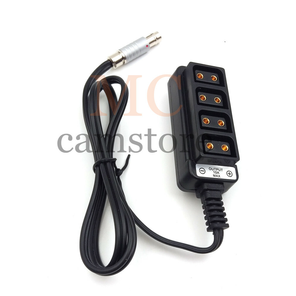 3 Pin Male Plug RS to 4 Port D-tap Female Cable for ARRI Cameras 31.5 in