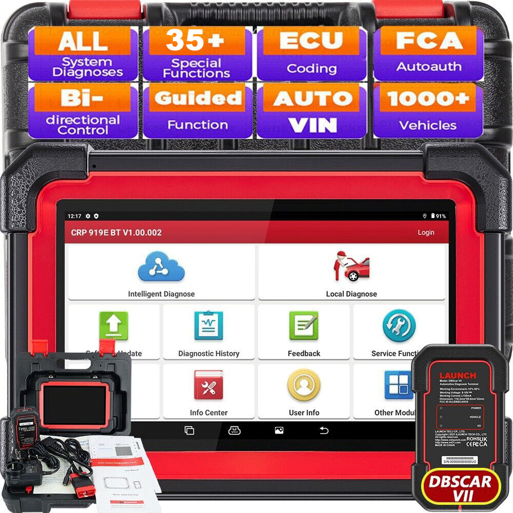 LAUNCH CRP919E BT PRO Elite Car Bidirectional Diagnostic Scanner Key Coding TPMS
