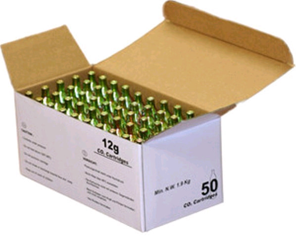 CR500, 12 GRAM CO2 NON THREADED CHARGERS - 4 boxes of 50 units