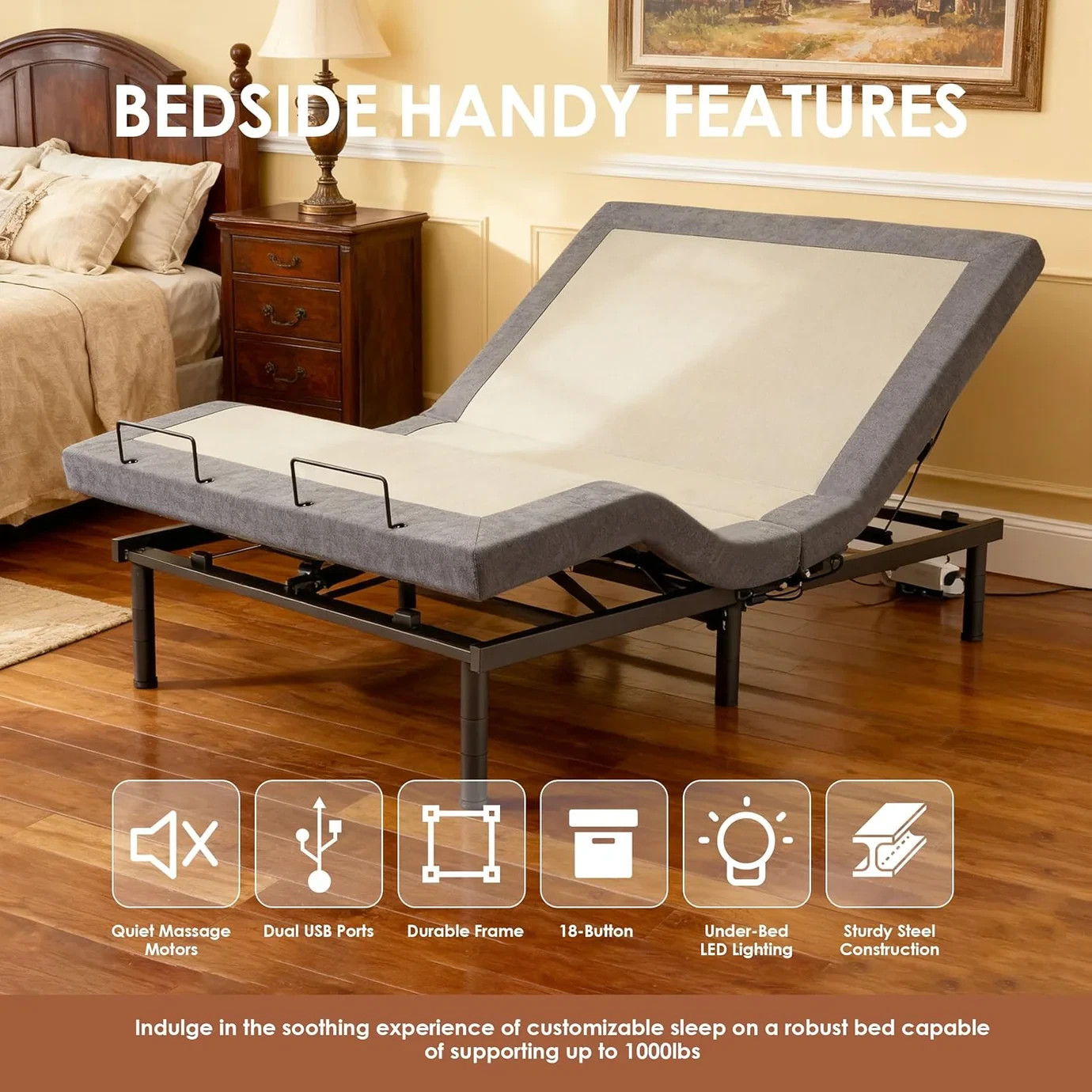 SmartFlex SF500 Remote Control Ergonomic Adjustable Bed Frame - FREE SHIPPING.