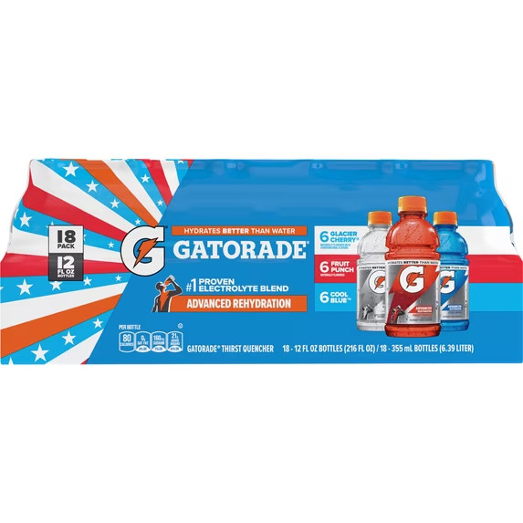Gatorade Sports Drink, Fruit Punch/Glacier Cherry/Cool BlueVariety Pack,12 floz