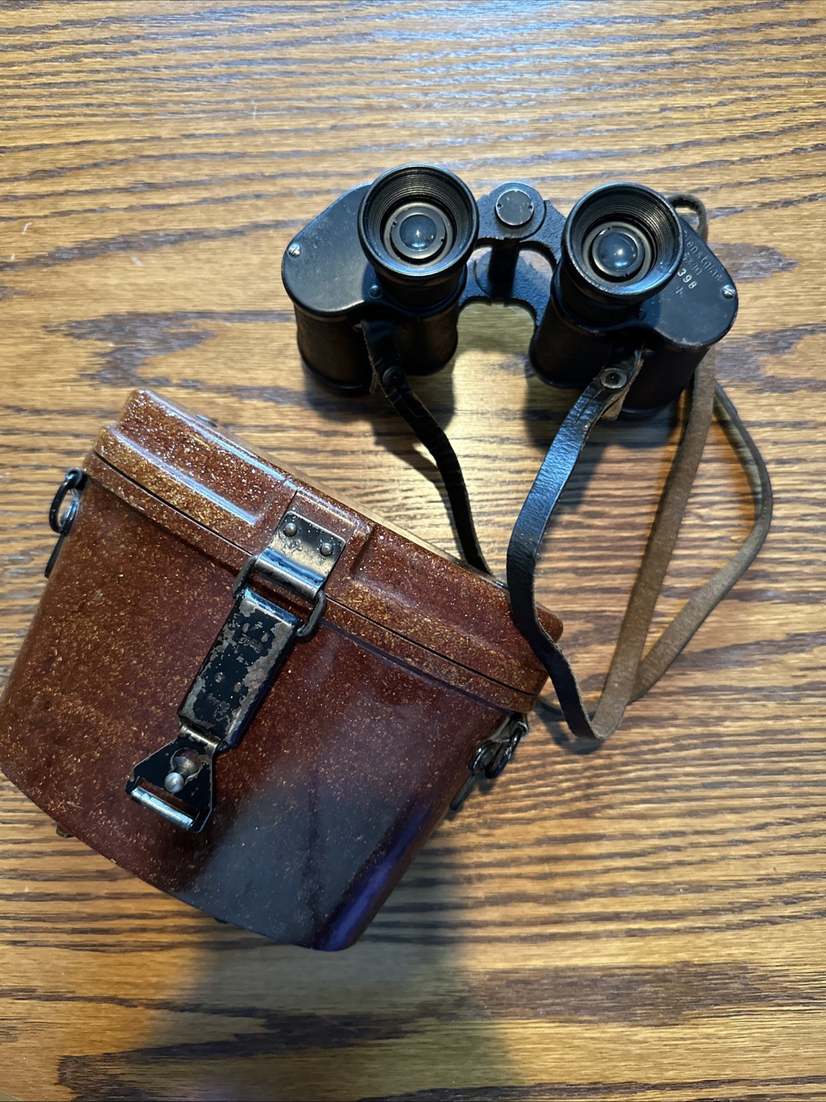 WWII German 6x30  Dienstglas Binoculars and Bakelite Case