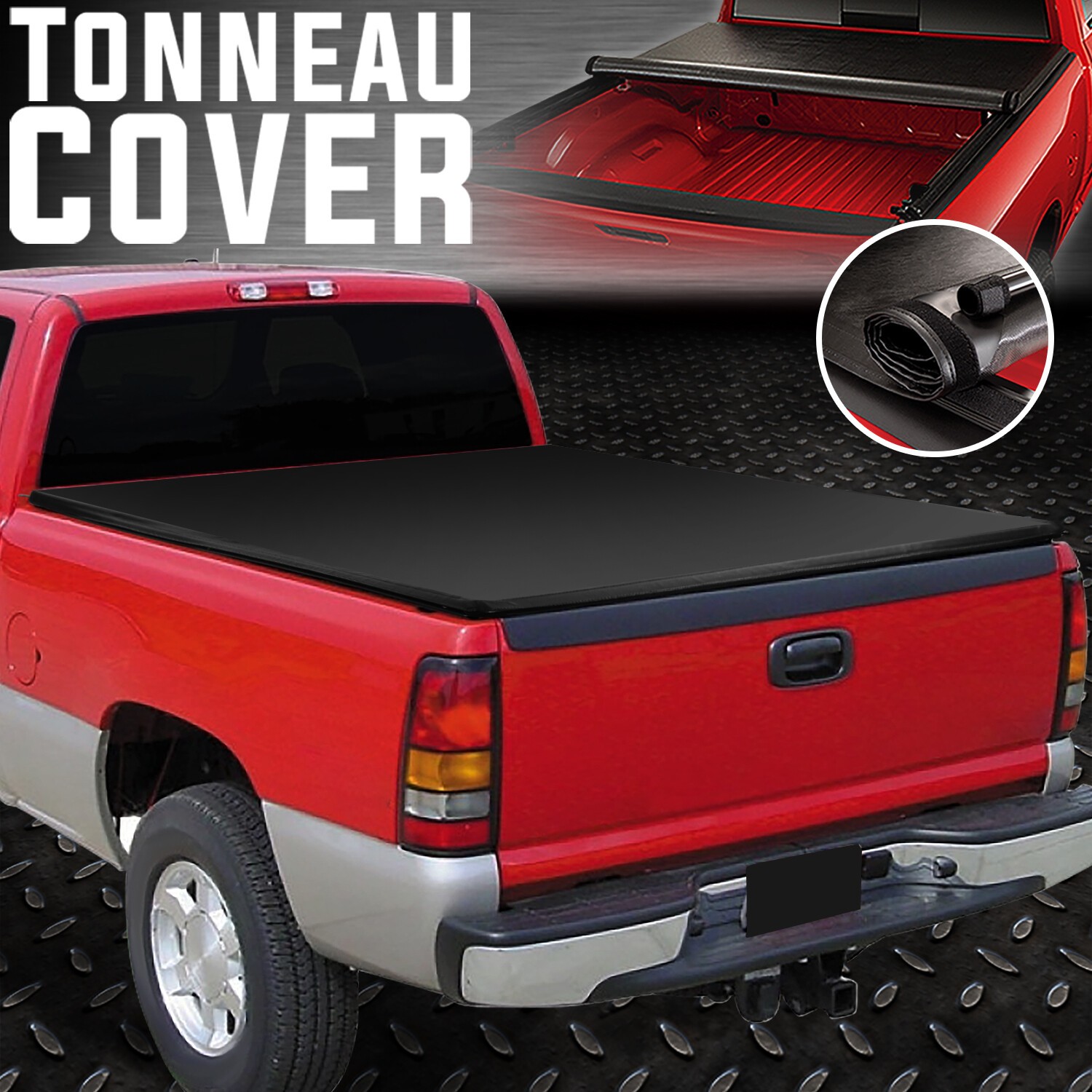 FOR 88-02 CHEVY/GMC C/K 6.5 FT BED FLEETSIDE SOFT VINYL ROLL-UP TONNEAU COVER