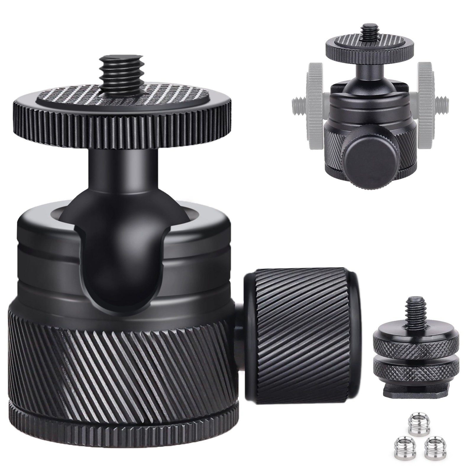 ARTCISE Mini CNC Machining Tripod Ball Head - Portable Aluminum Alloy Black